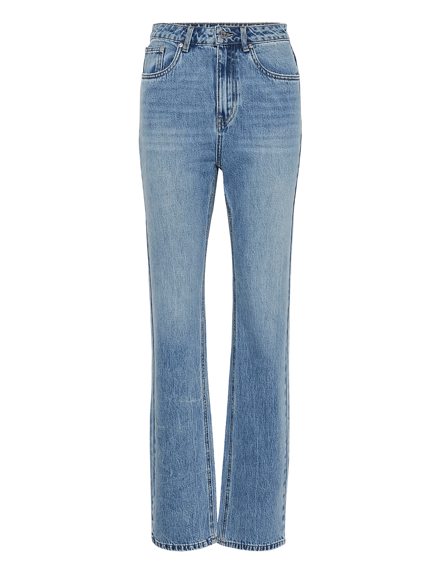 Gestuz - GZlayza HW straight jeans - gerade jeans - mid blue vintage wash - 1