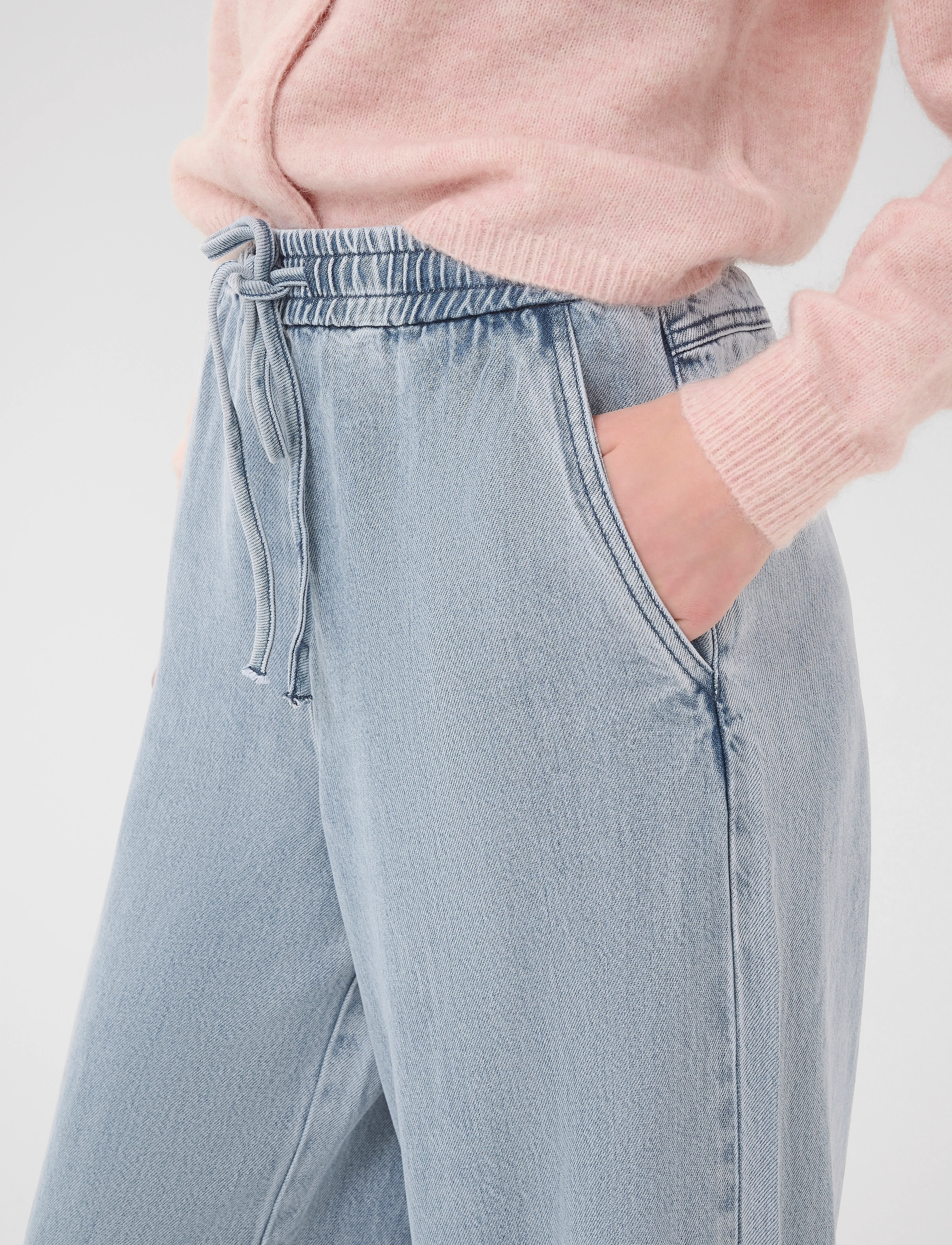 Gestuz - GZfelina MW pants - hosen mit weitem bein - light blue washed - 5