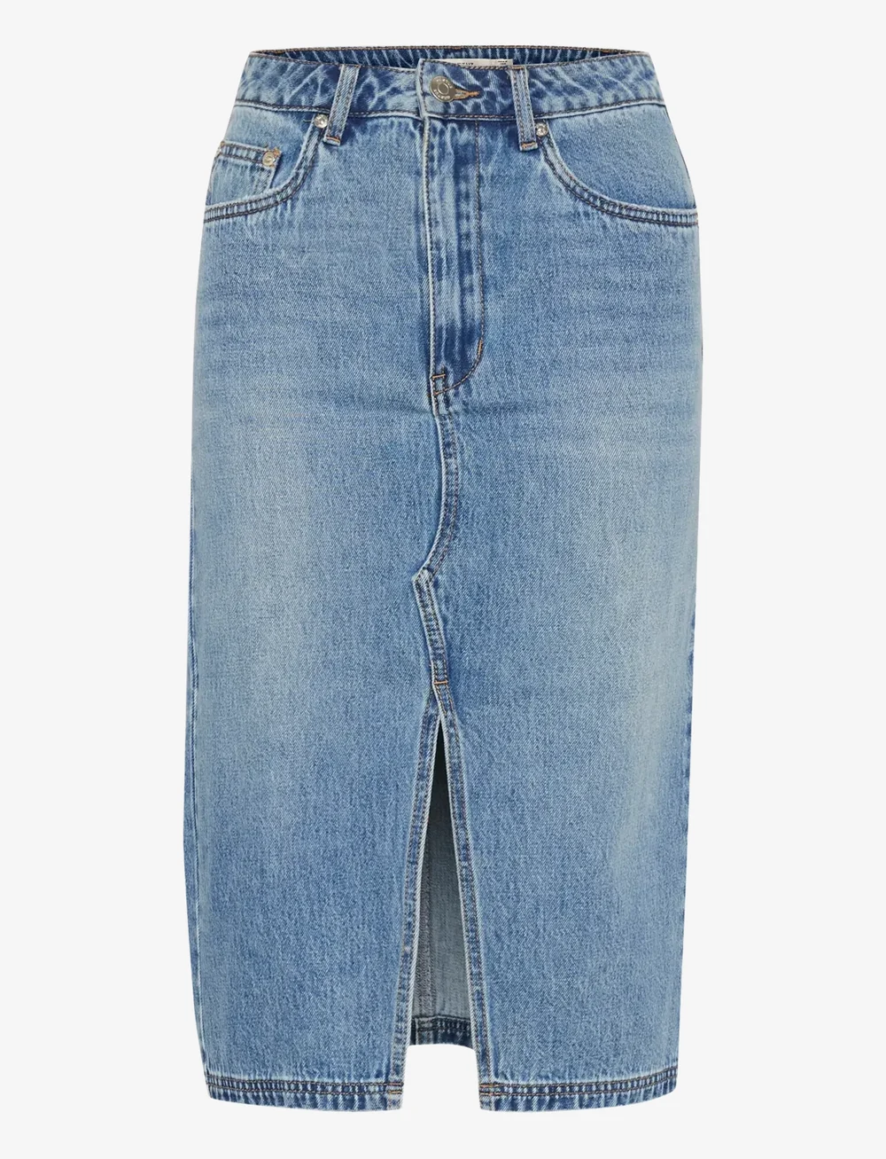 Gestuz - GZlayza pencil skirt - jeanskjolar - mid blue vintage wash - 1