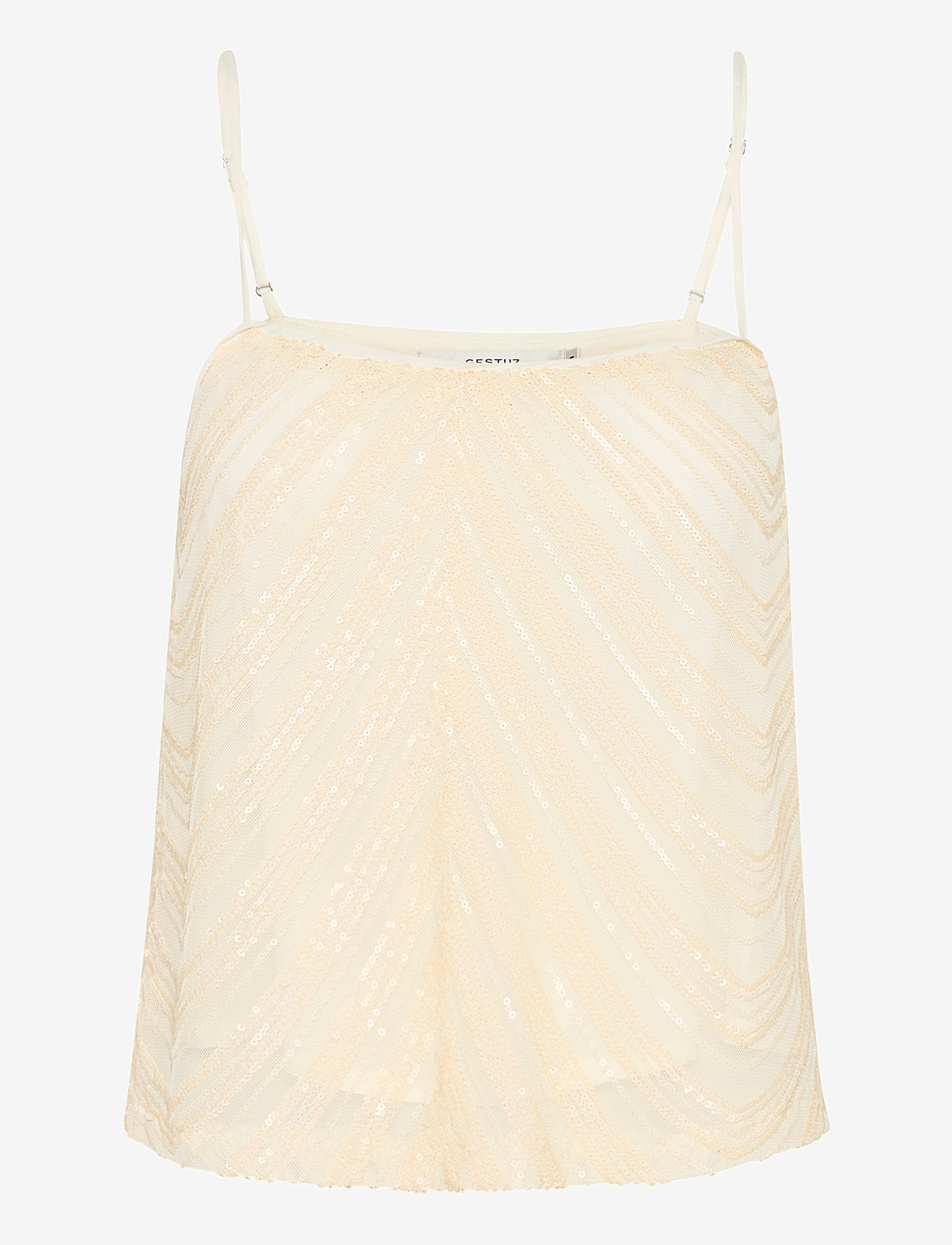 Gestuz - GZglira top - sleeveless blouses - butter yellow sequins - 1