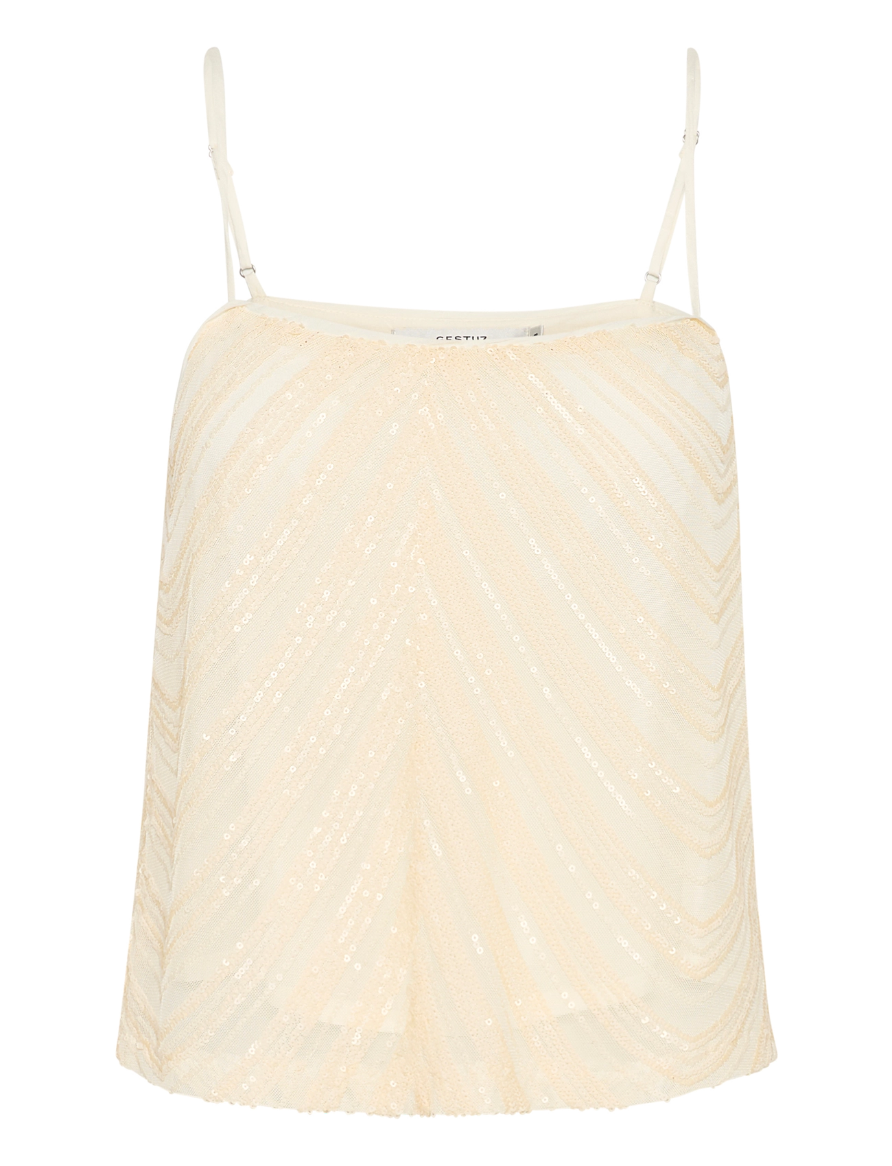 Gestuz GZglira top - Bluser - BUTTER YELLOW SEQUINS / beige