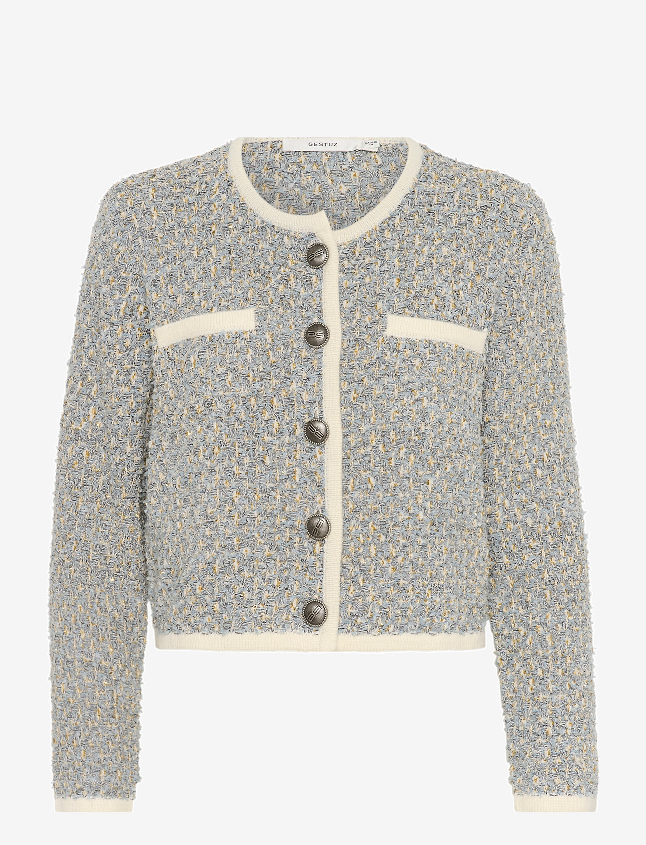 Gestuz - GZnalin cardigan - blue/white structure - 1