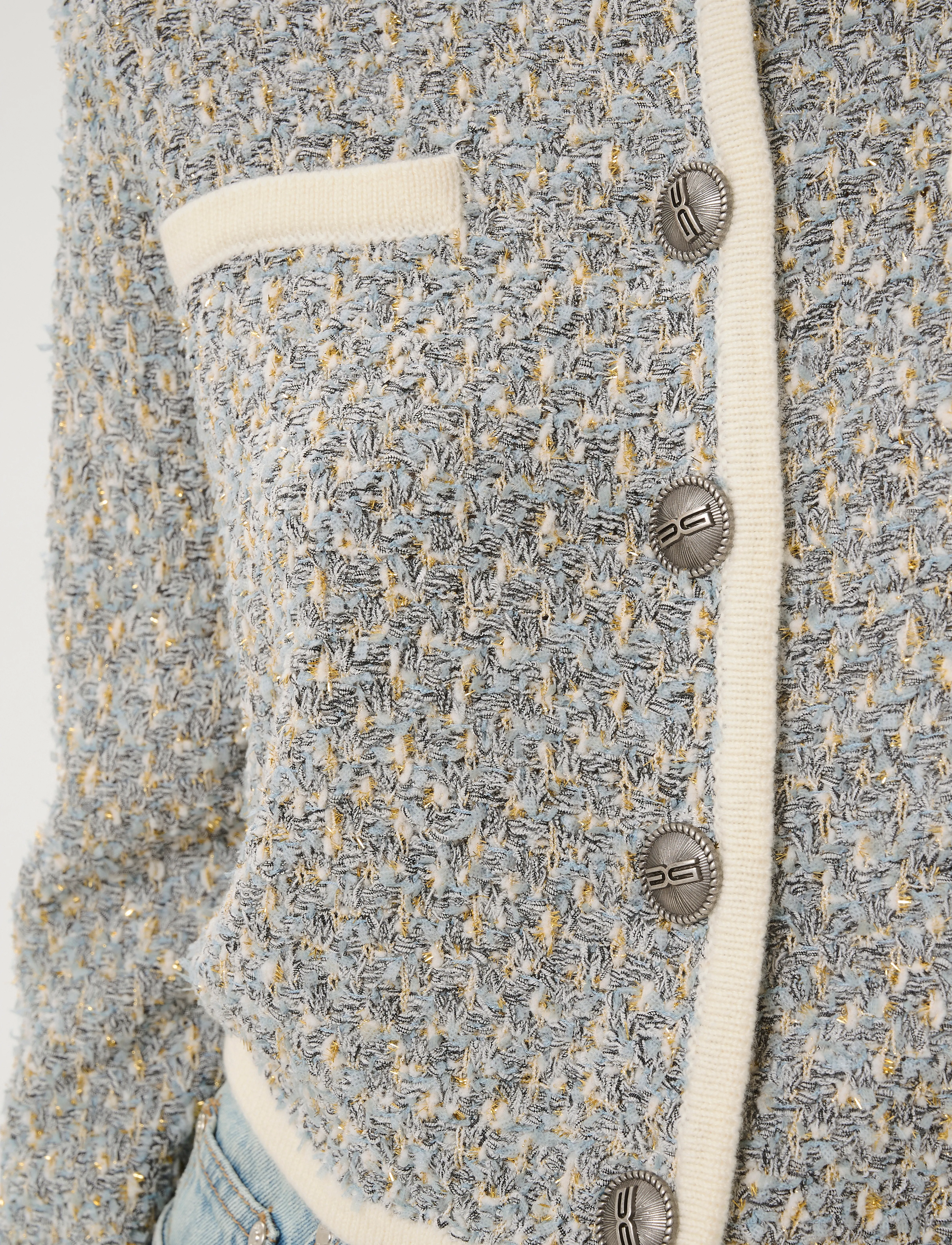 Gestuz - GZnalin cardigan - blue/white structure - 5