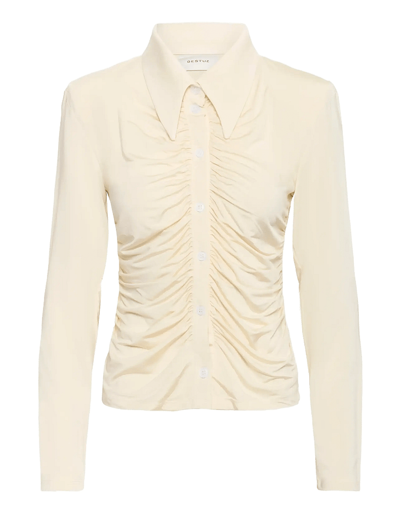 Gestuz - GZlaily shirt - långärmade skjortor - egret - 1