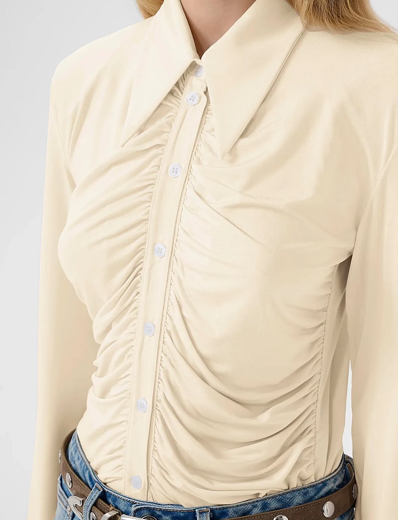 Gestuz - GZlaily shirt - långärmade skjortor - egret - 5