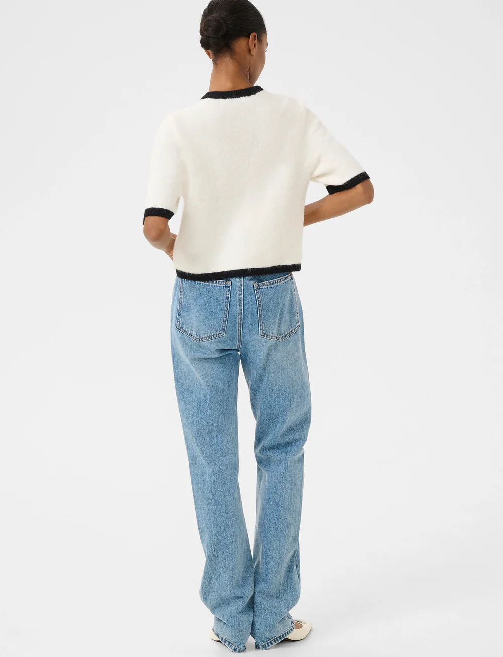 Gestuz - GZalpha contrast cardigan - cardigans - ivory/black comb - 4