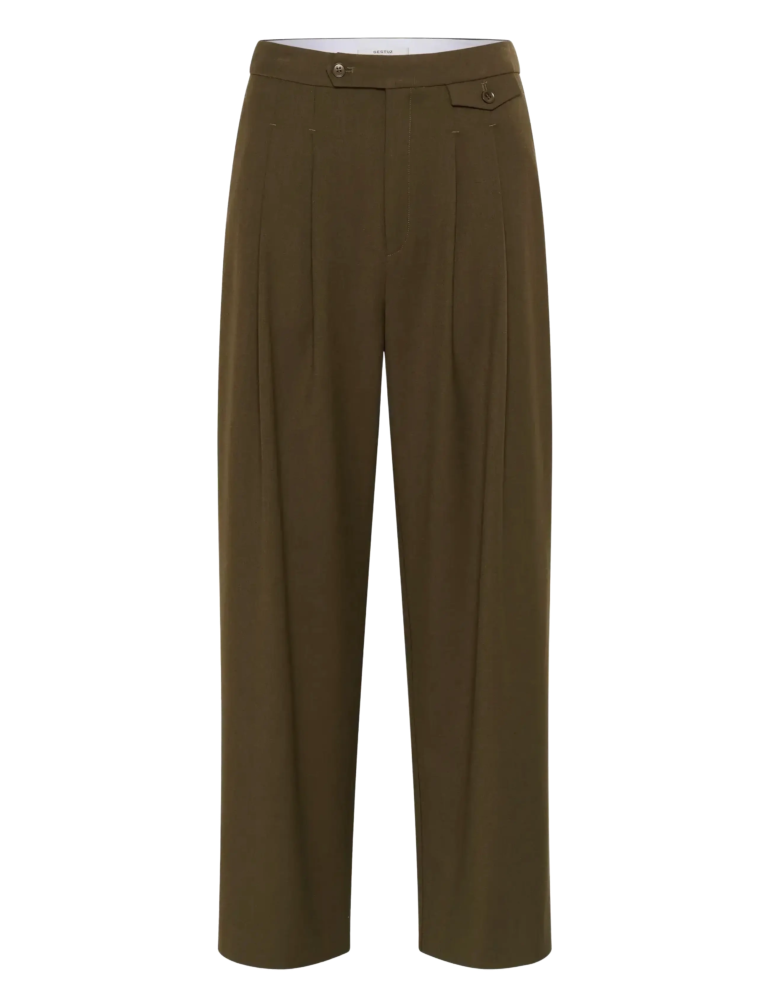 Gestuz GZedina HW pants - Byxor - DARK BEECH / khaki/green