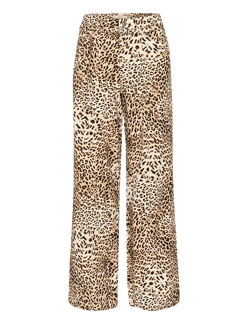 Gestuz - GZleonia HW pants - straight leg hosen - leopard print - 1