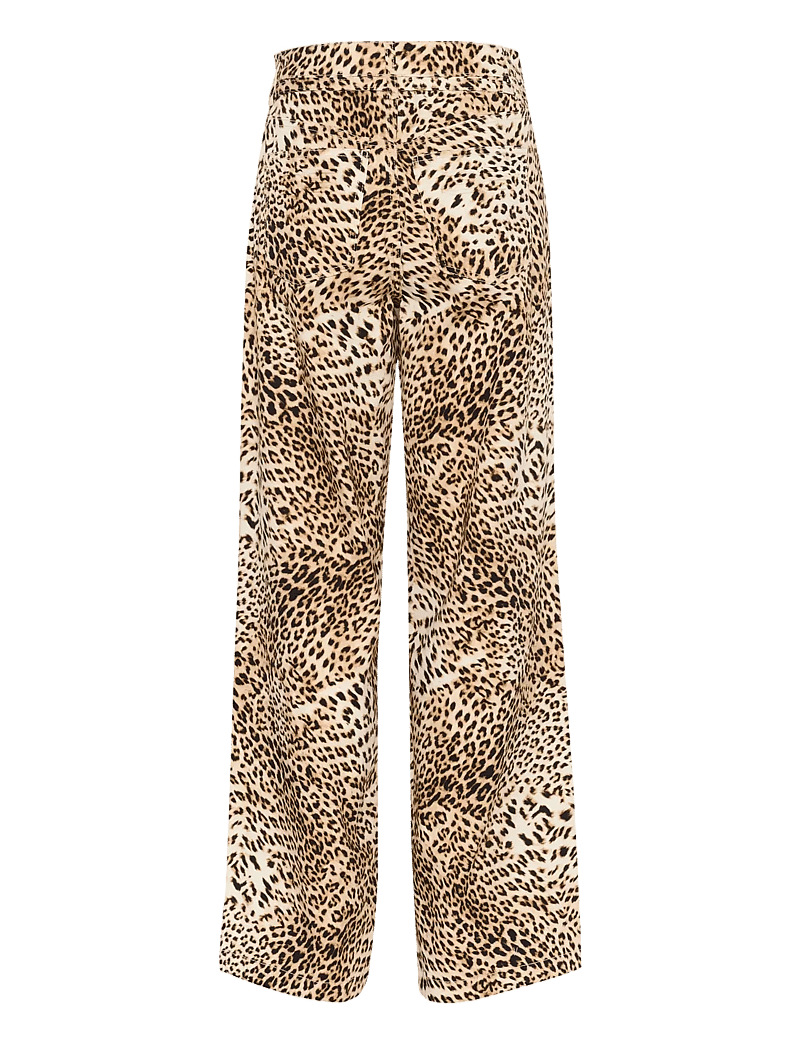 Gestuz - GZleonia HW pants - straight leg hosen - leopard print - 2