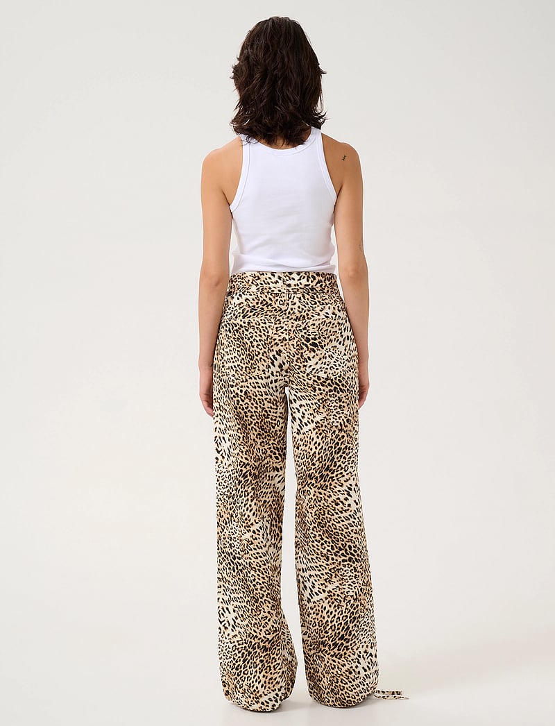 Gestuz - GZleonia HW pants - straight leg hosen - leopard print - 4
