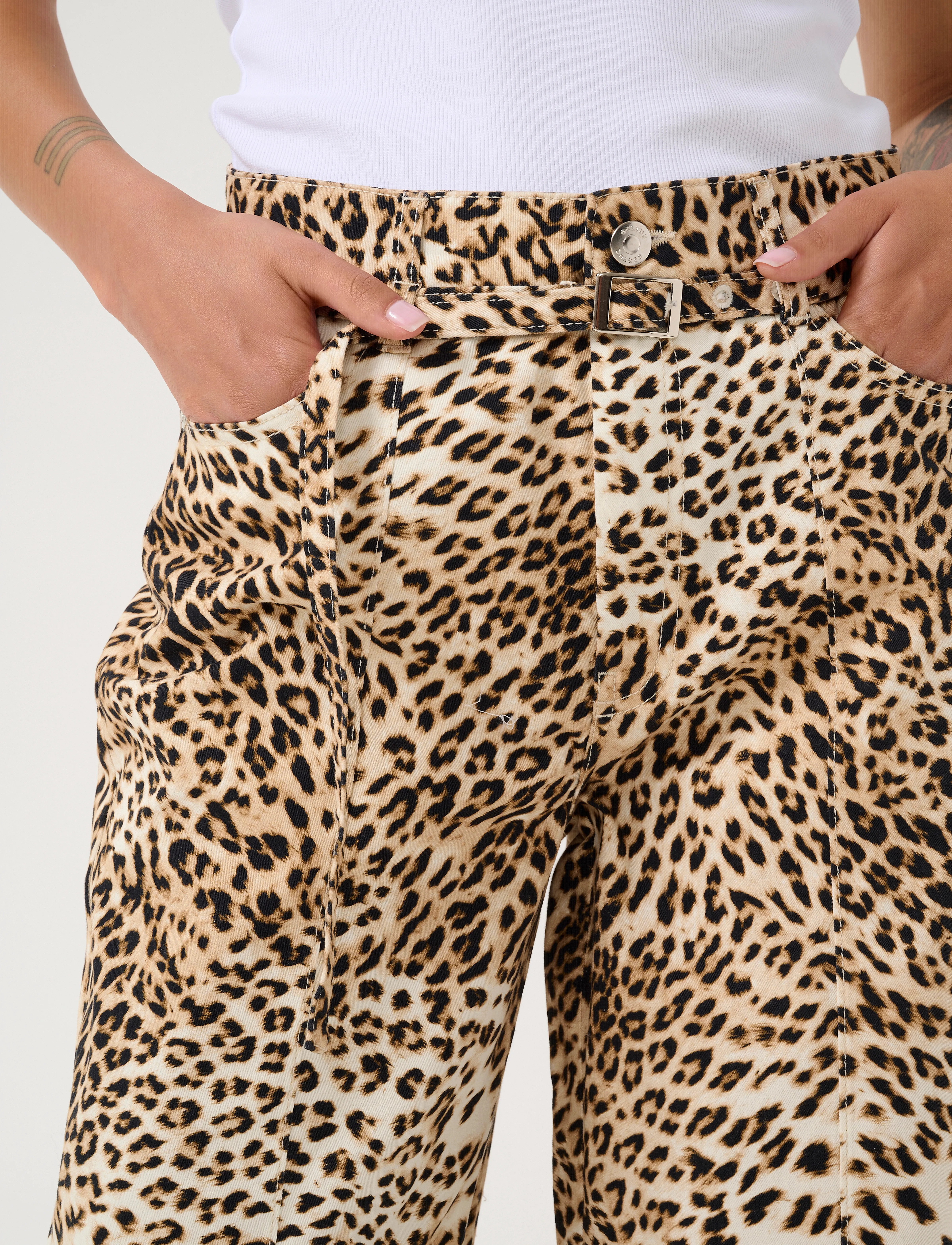 Gestuz - GZleonia HW pants - bukser med lige ben - leopard print - 5
