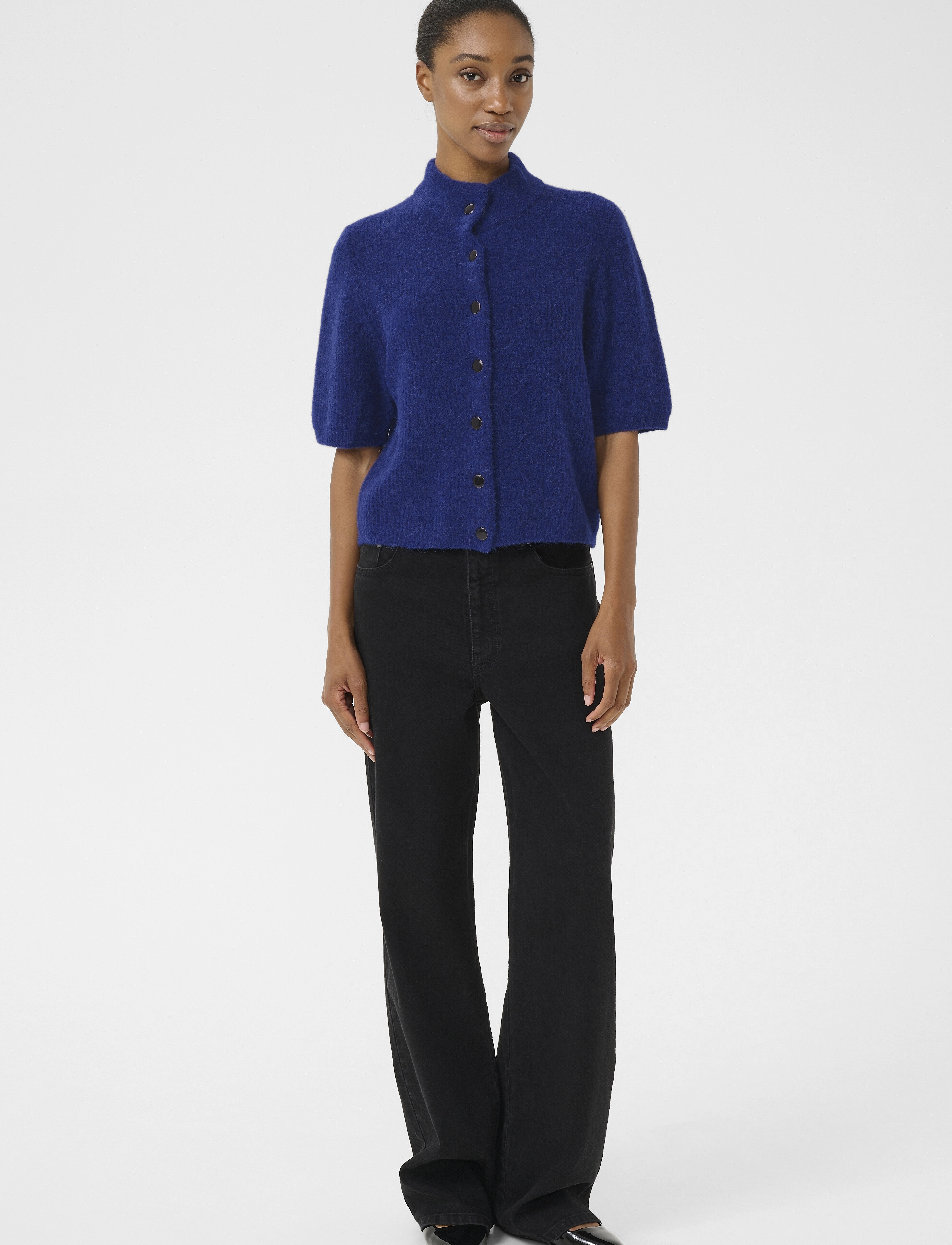 Gestuz - AlphaGZ ss short cardigan - cardigans - bellwether blue - 3