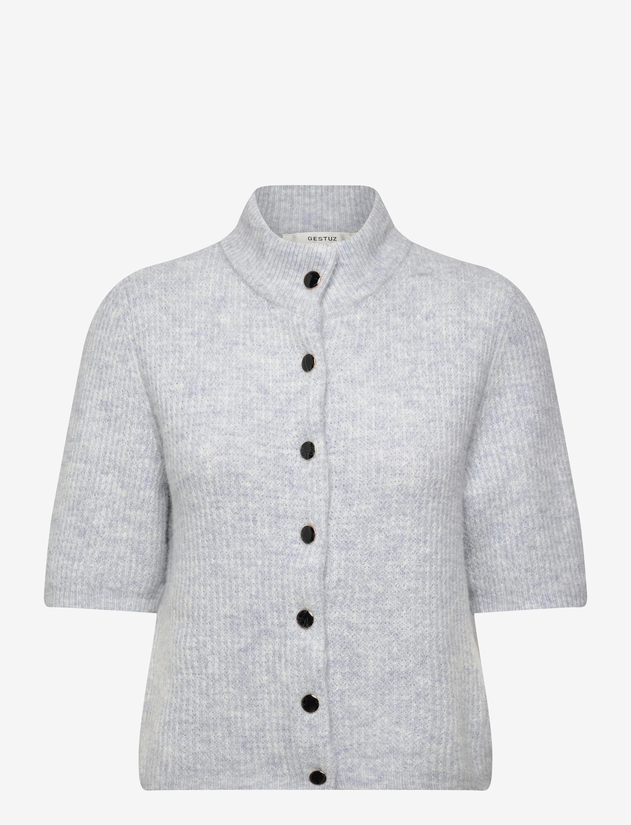 Gestuz - AlphaGZ ss short cardigan - cardigans - grey dawn melange - 0
