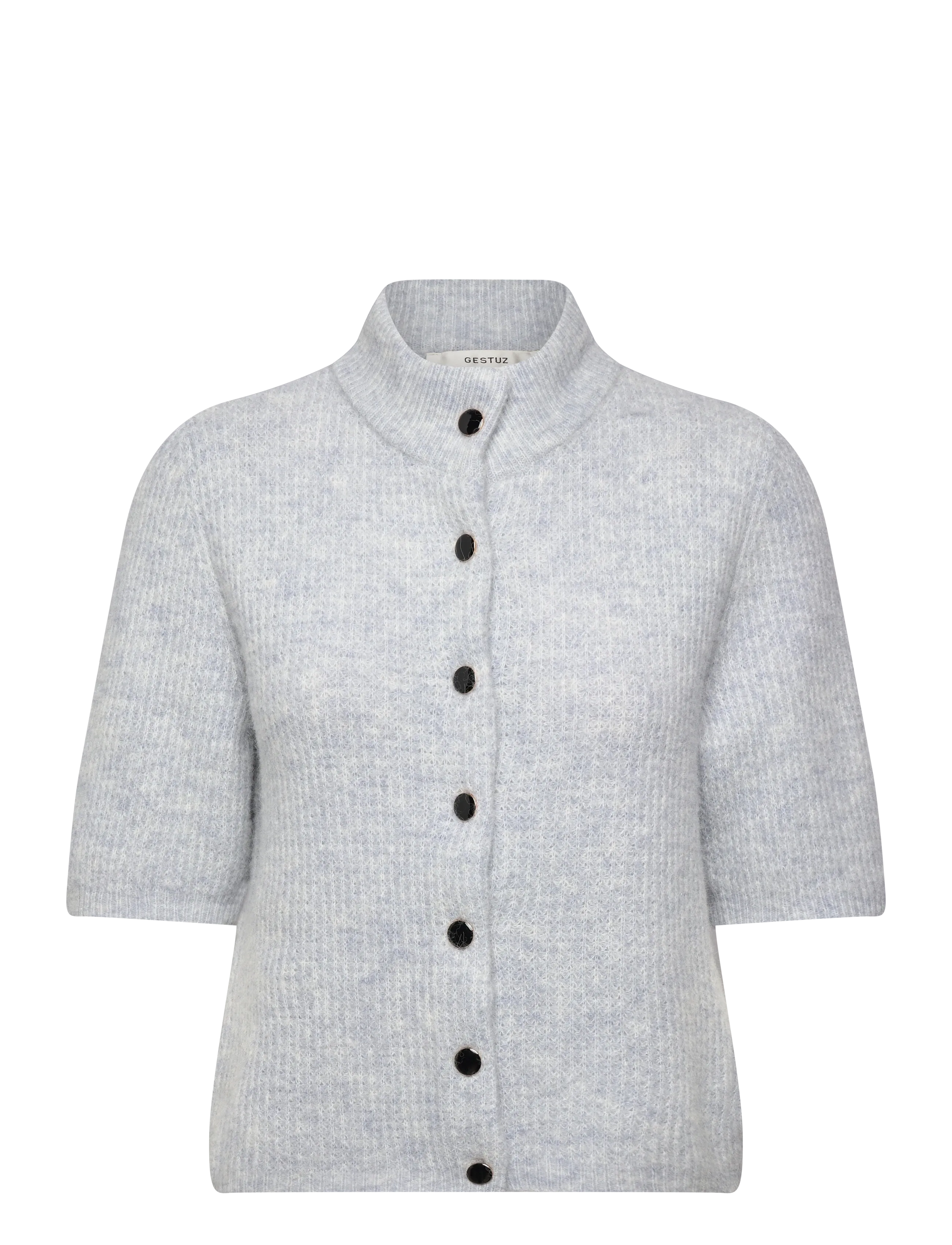 Gestuz AlphaGZ ss short cardigan - Transitional Layering - GREY DAWN MELANGE / grey