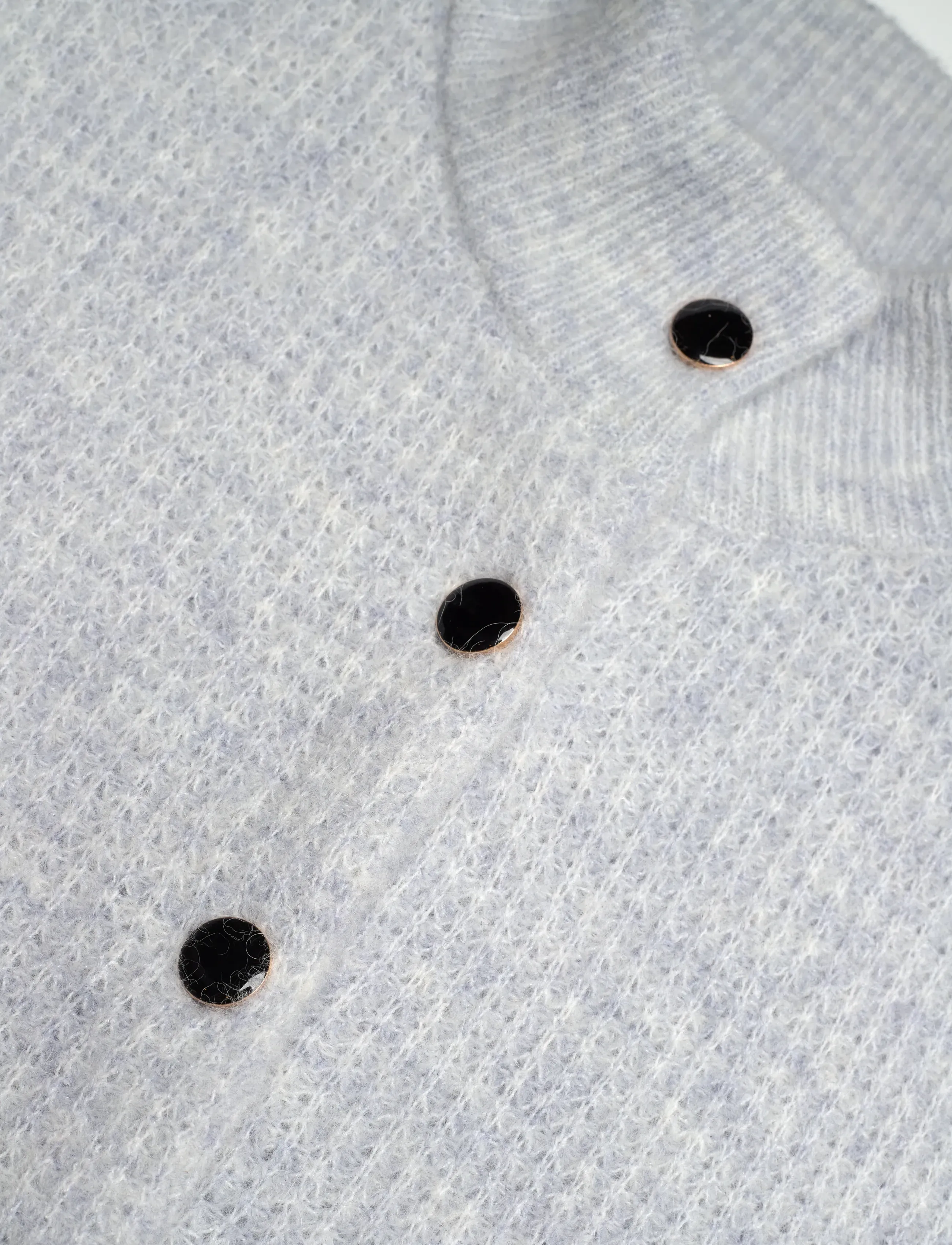 Gestuz - AlphaGZ ss short cardigan - cardigans - grey dawn melange - 2
