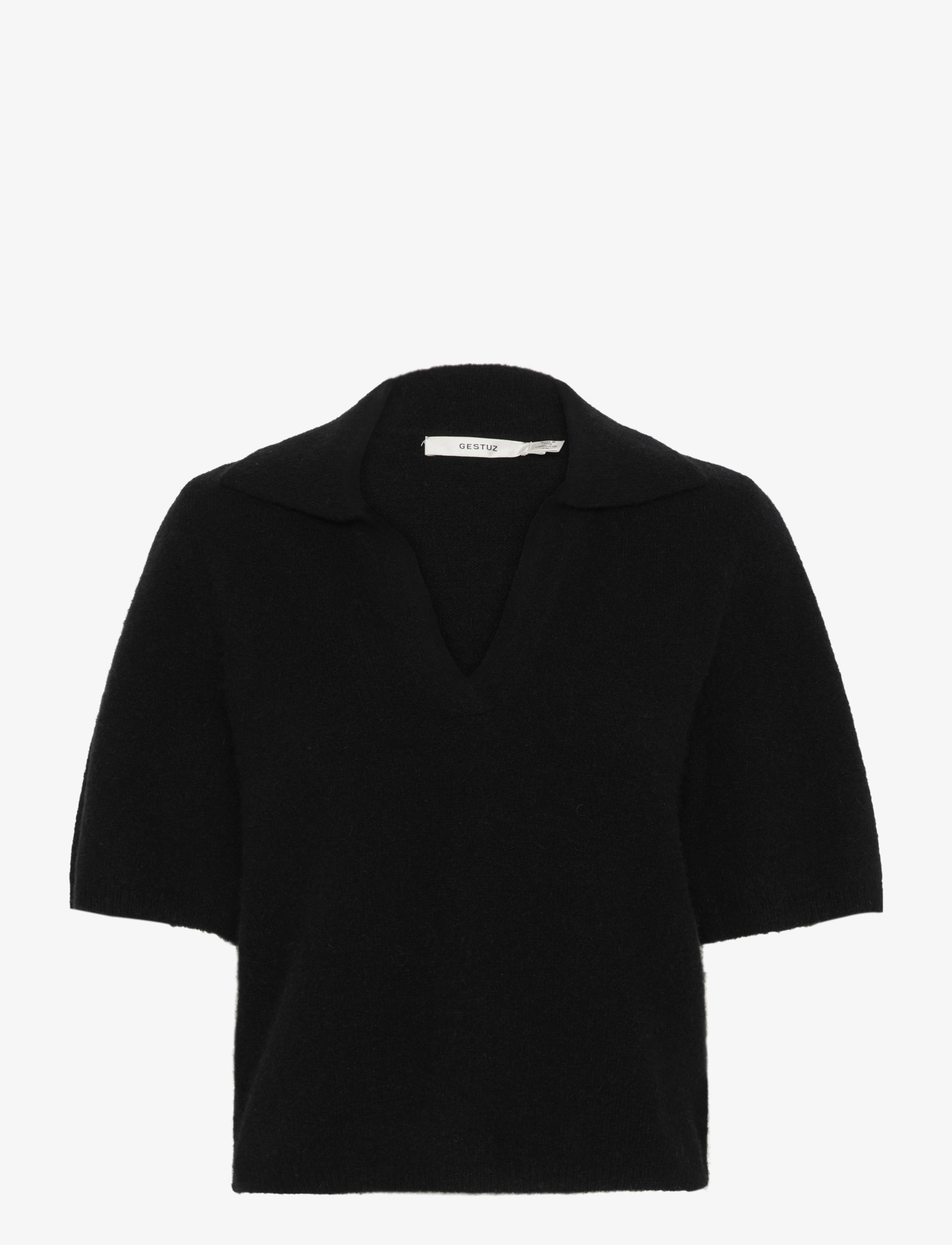 Gestuz GZalpha ss polo pullover - Poloshirts - BLACK / black