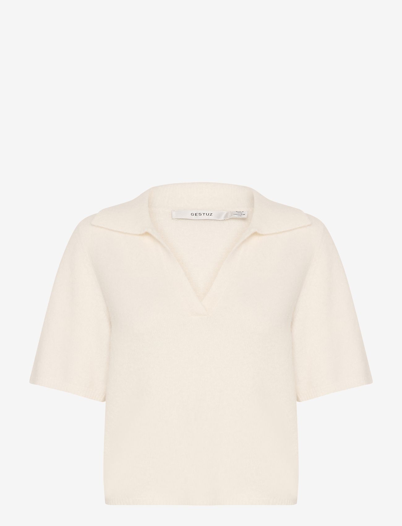 Gestuz - GZalpha ss polo pullover - höstkläder - ivory - 0