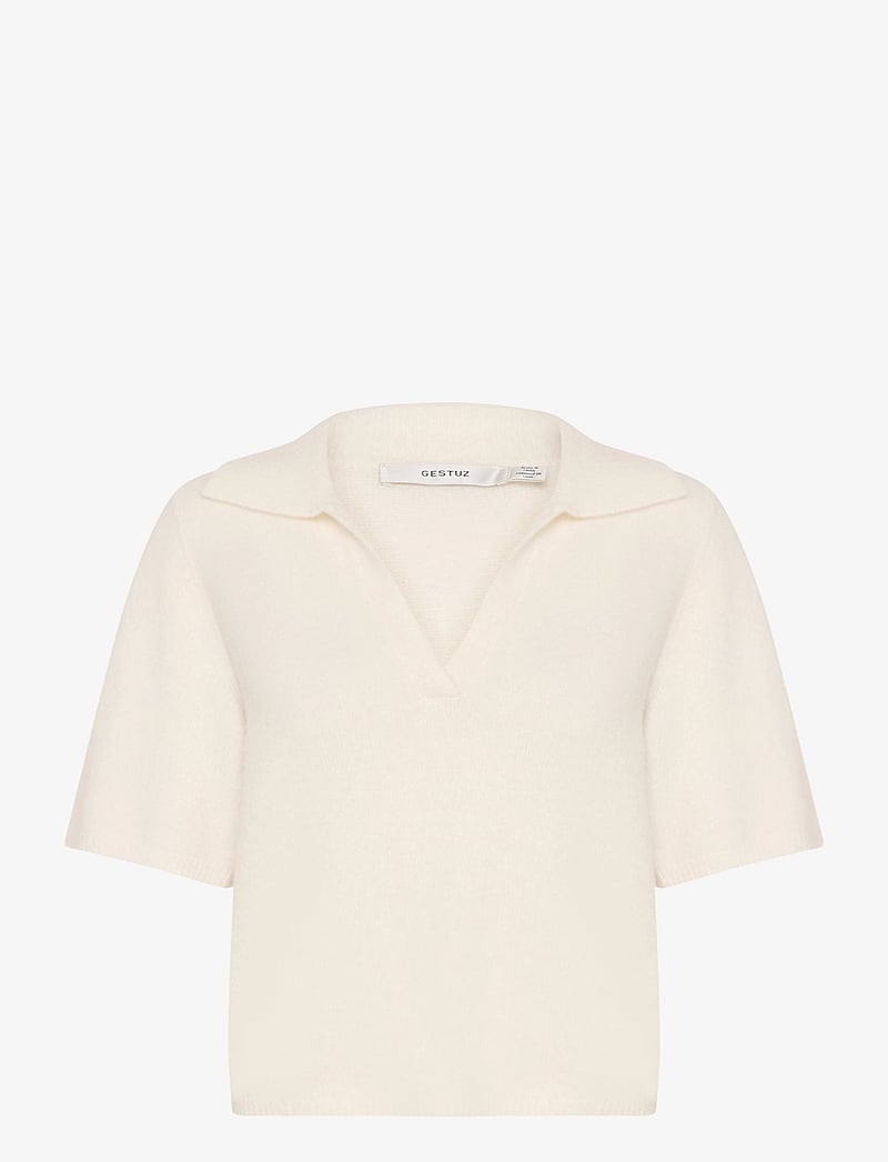 Gestuz - GZalpha ss polo pullover - polo shirts - ivory - 1
