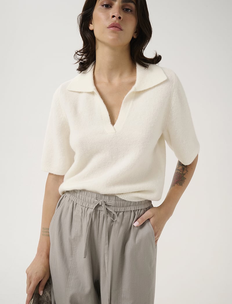 Gestuz - GZalpha ss polo pullover - polo shirts - ivory - 0