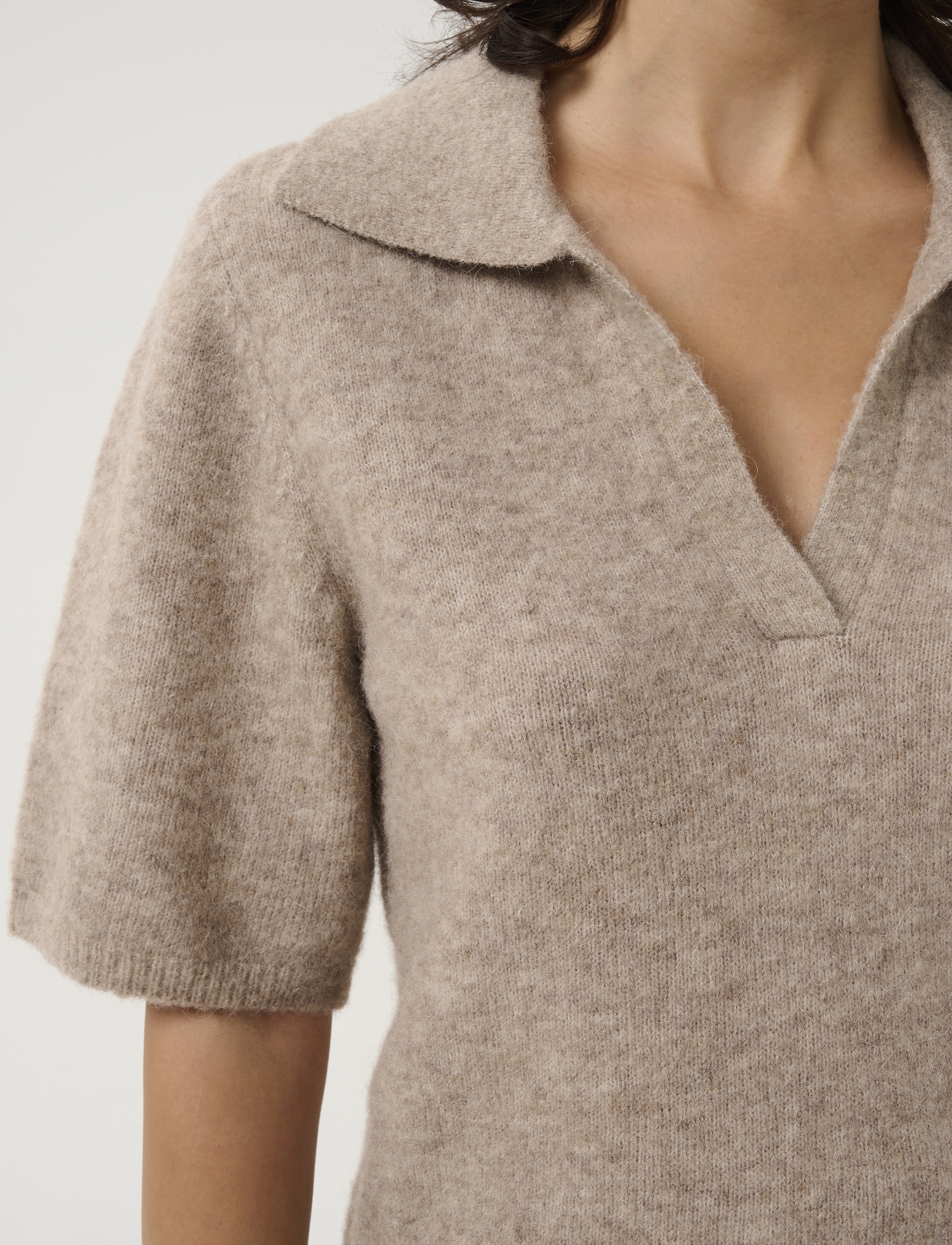 Gestuz - GZalpha ss polo pullover - t-shirts - warm sand melange - 5
