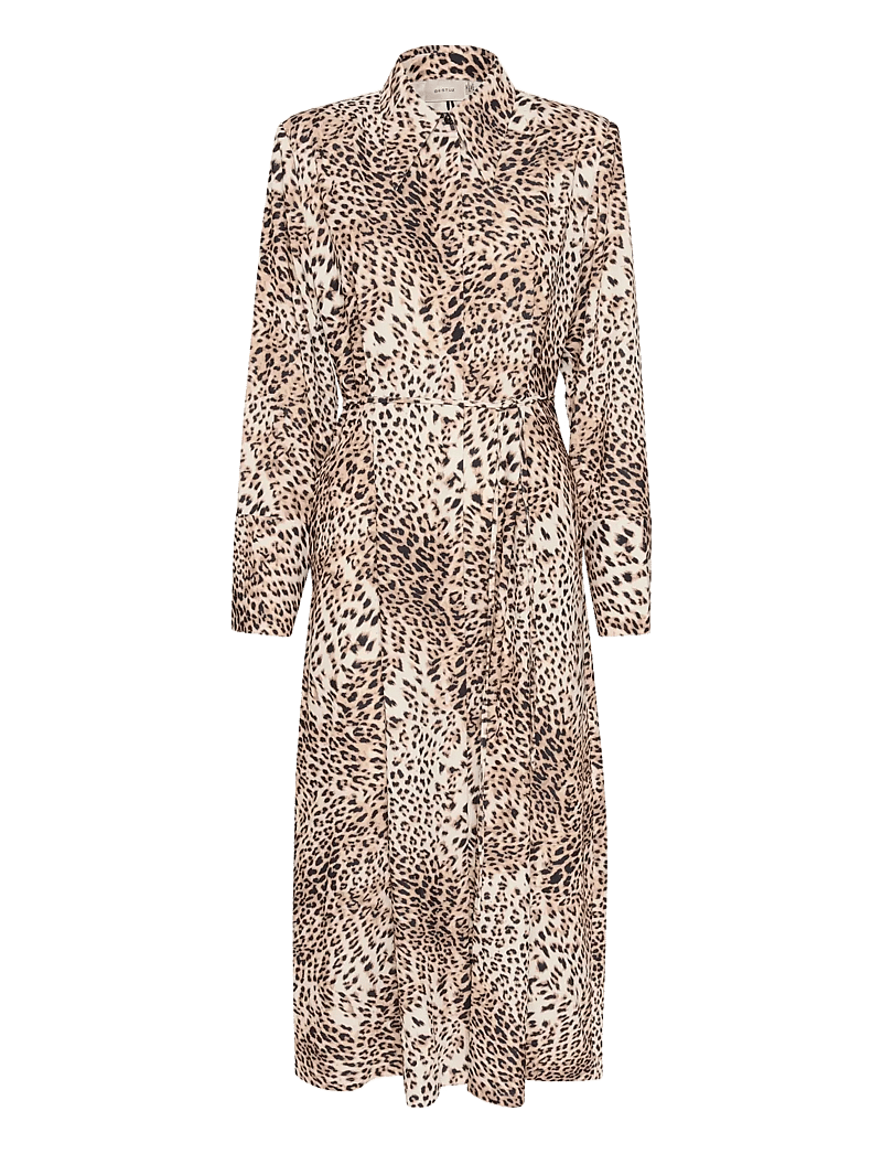Gestuz - GZmareen P LS dress - skjortekjoler - light leopard - 1