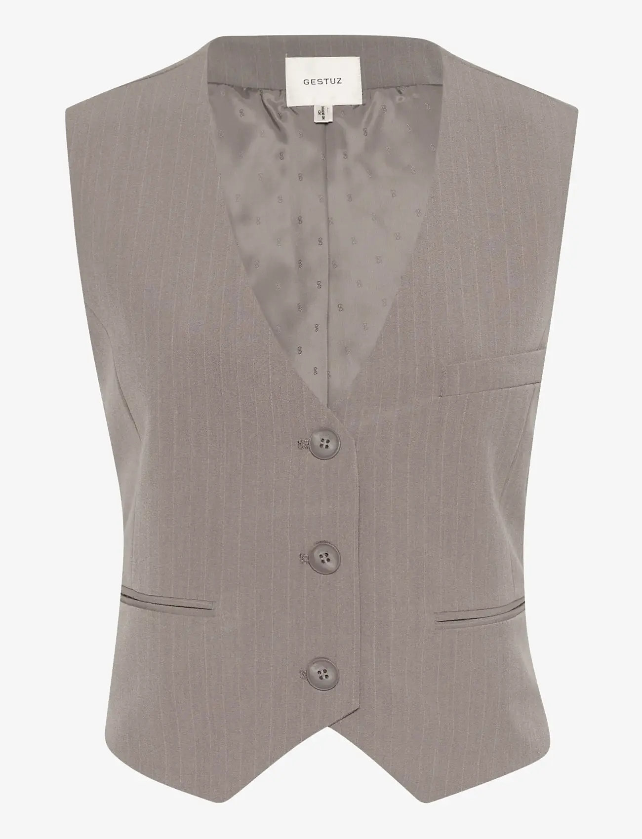 Gestuz - GZjoelle mel. pinstripe waistcoat - kostymvästar - rock ridge pinstripe - 1