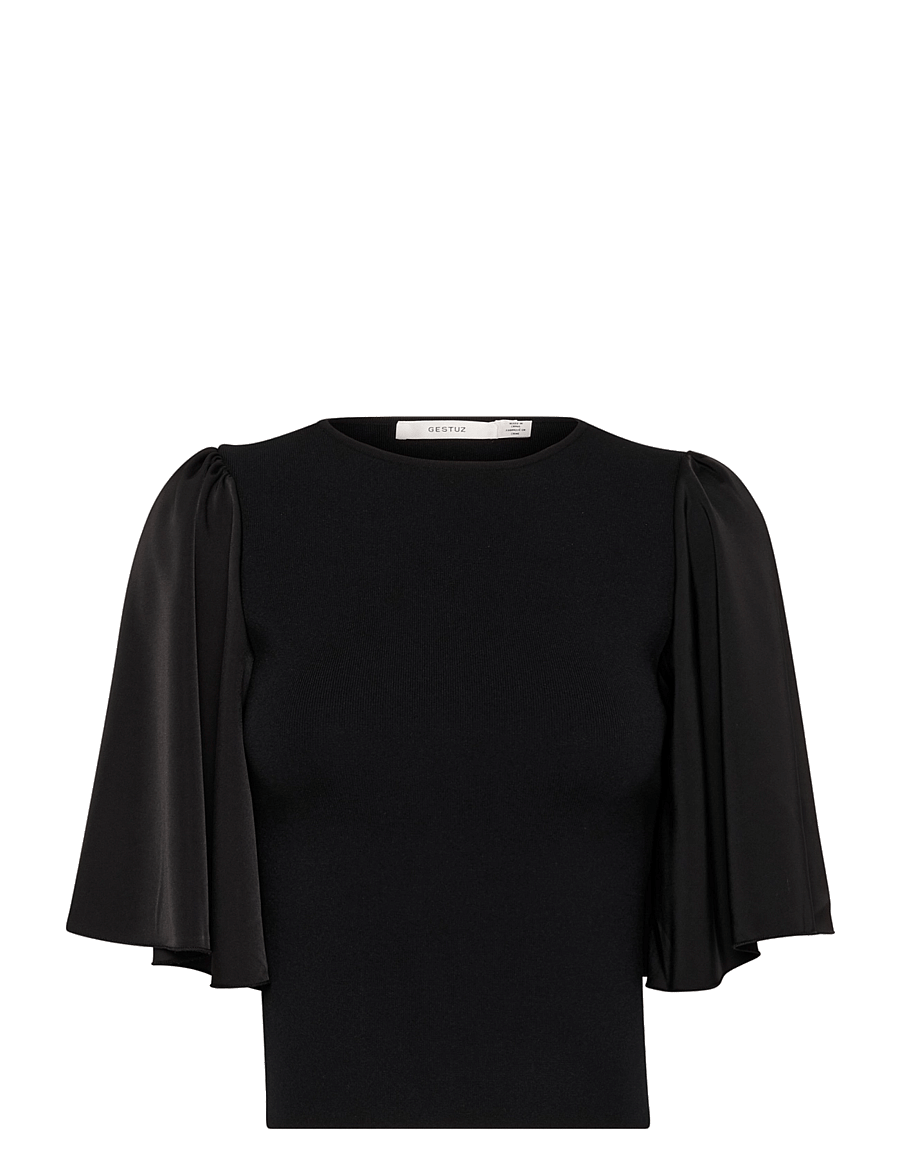 Gestuz - GZsama top - kurzärmelige blusen - black - 1