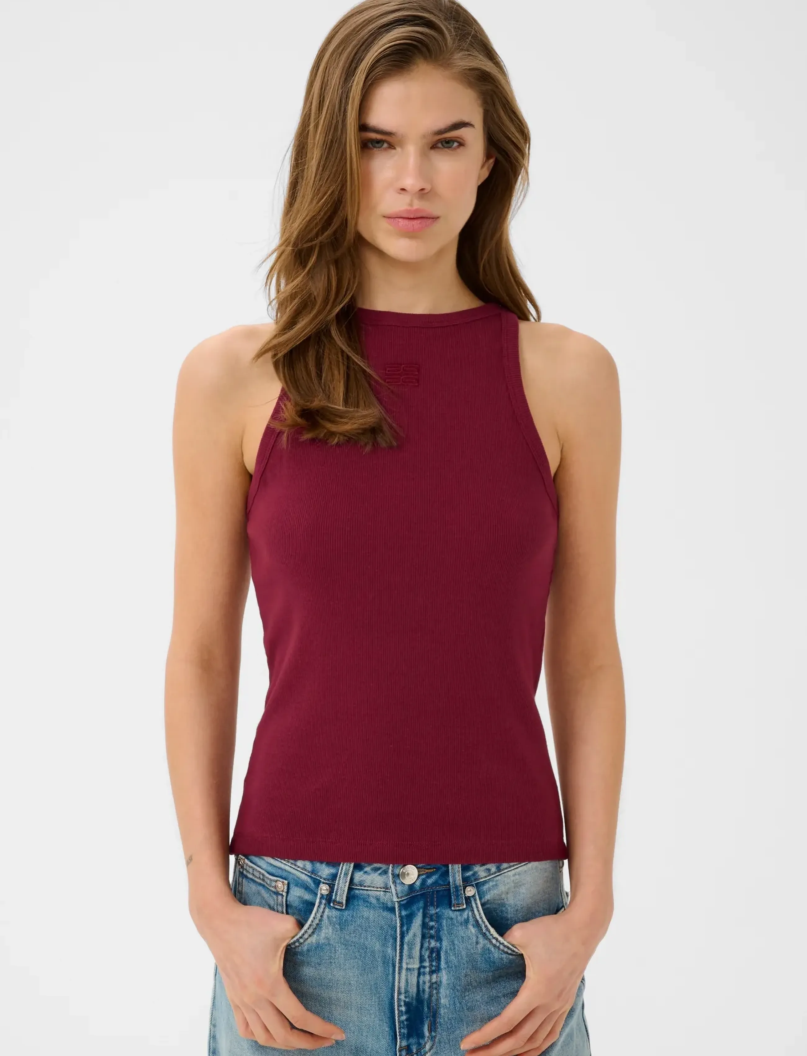 Gestuz Gzdrew Logo Tank 2.0, L, T-shirts & Oberteile, Burgunderrot - Sleeveless, Frauen