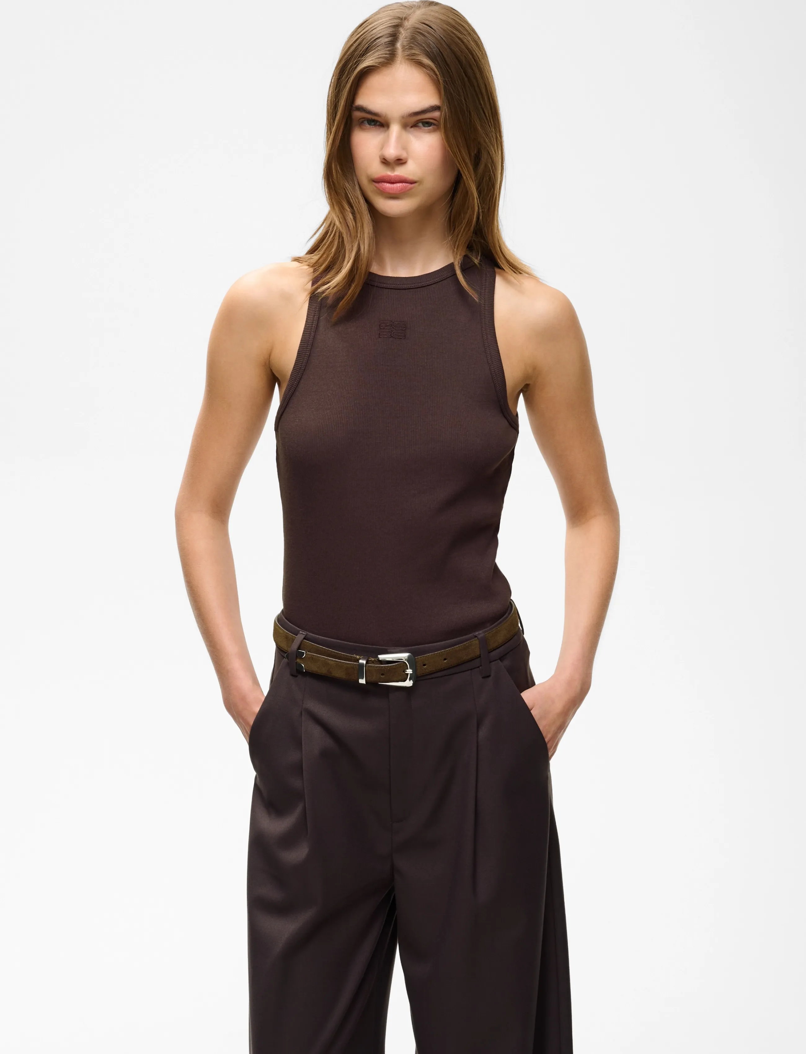 Gestuz - GZdrew logo tank 2.0 - linnen - deep plum - 2
