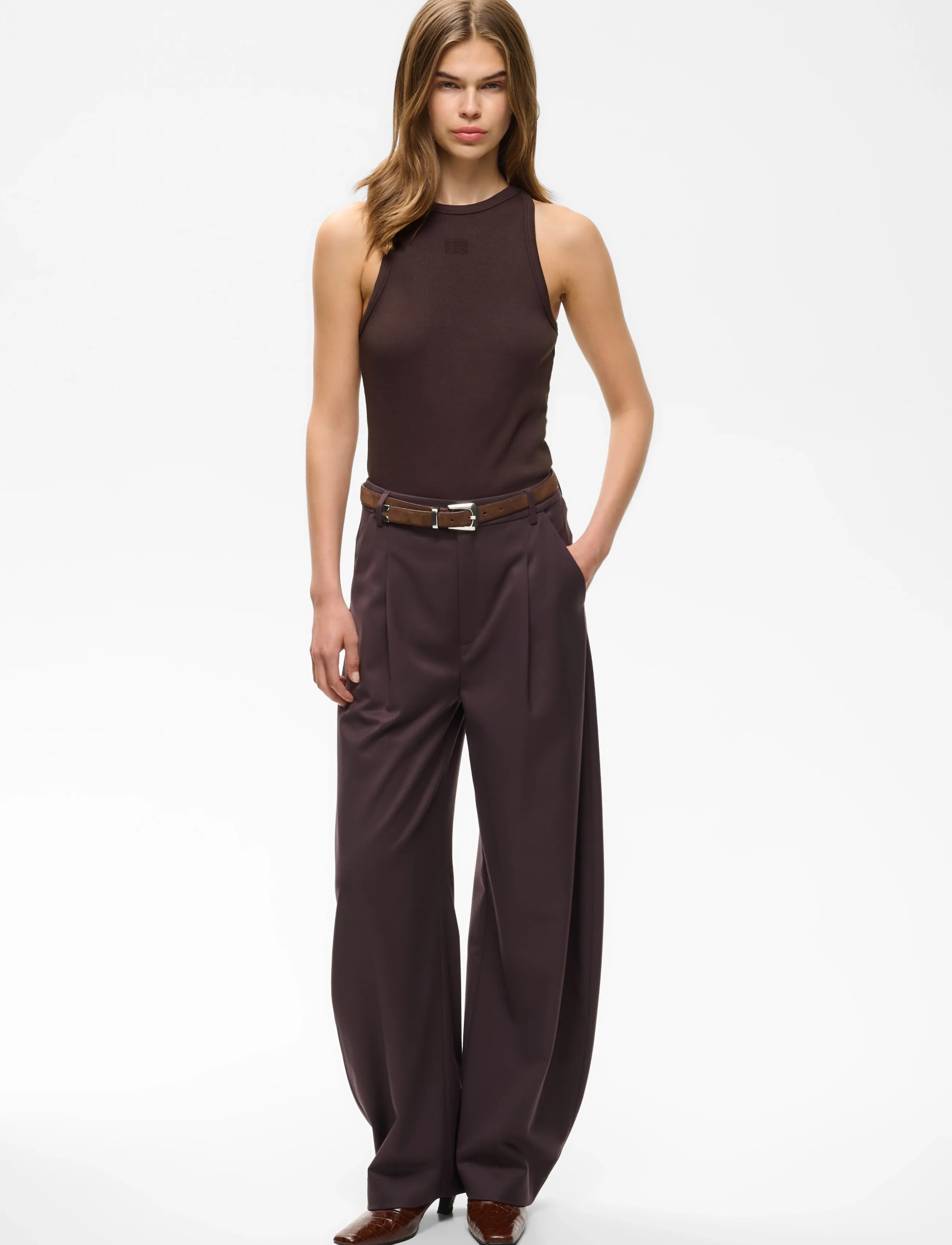 Gestuz - GZdrew logo tank 2.0 - linnen - deep plum - 3