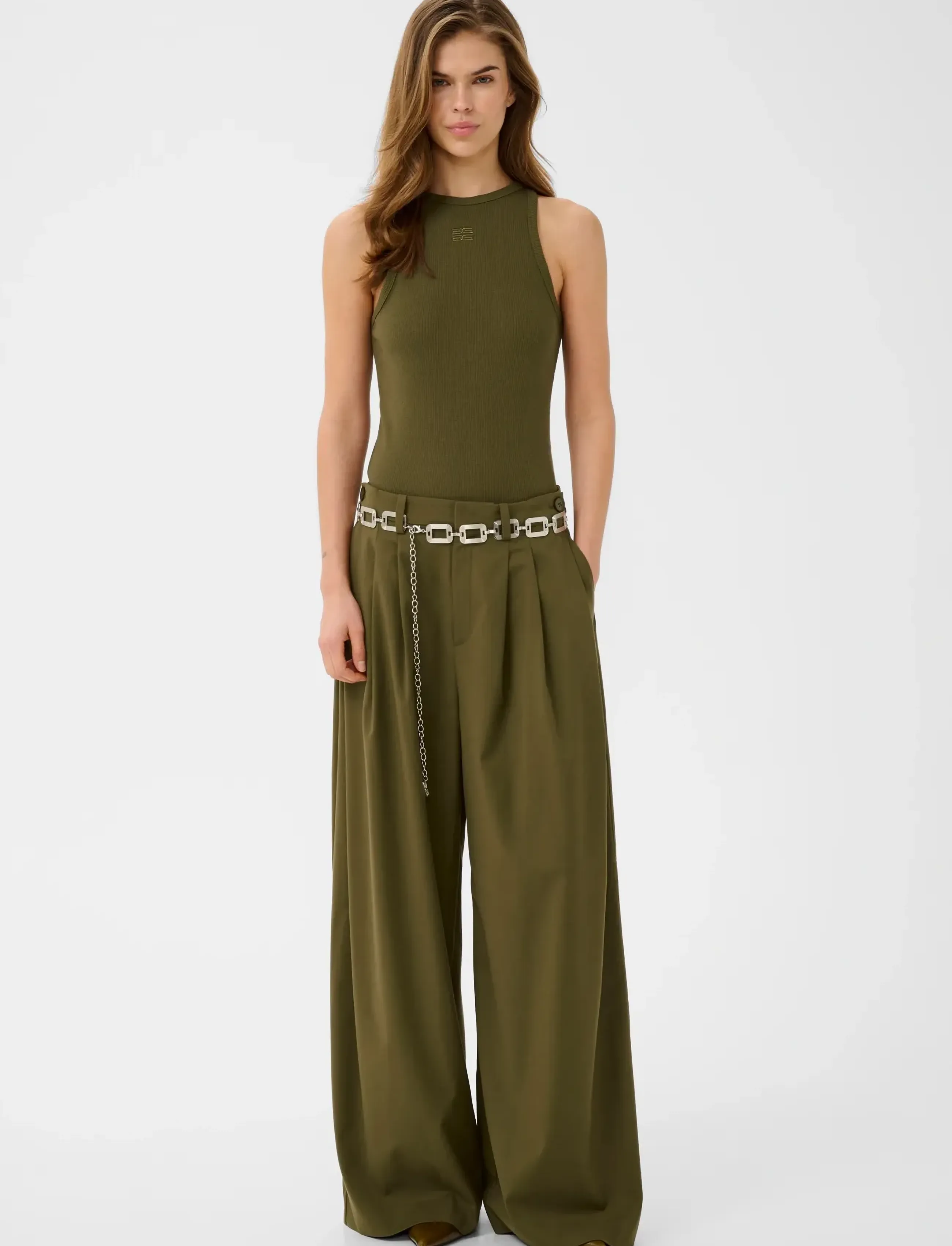 Gestuz - GZdrew logo tank 2.0 - Ärmellose tops - military olive - 3