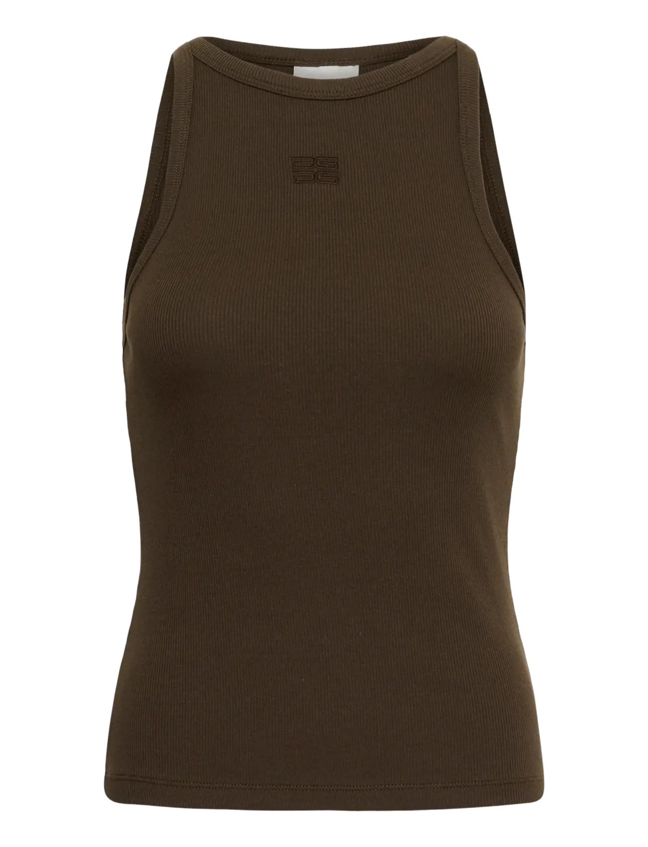 Gestuz GZdrew logo tank 2.0 - T-Shirts & Tops - SLATE BLACK / brown