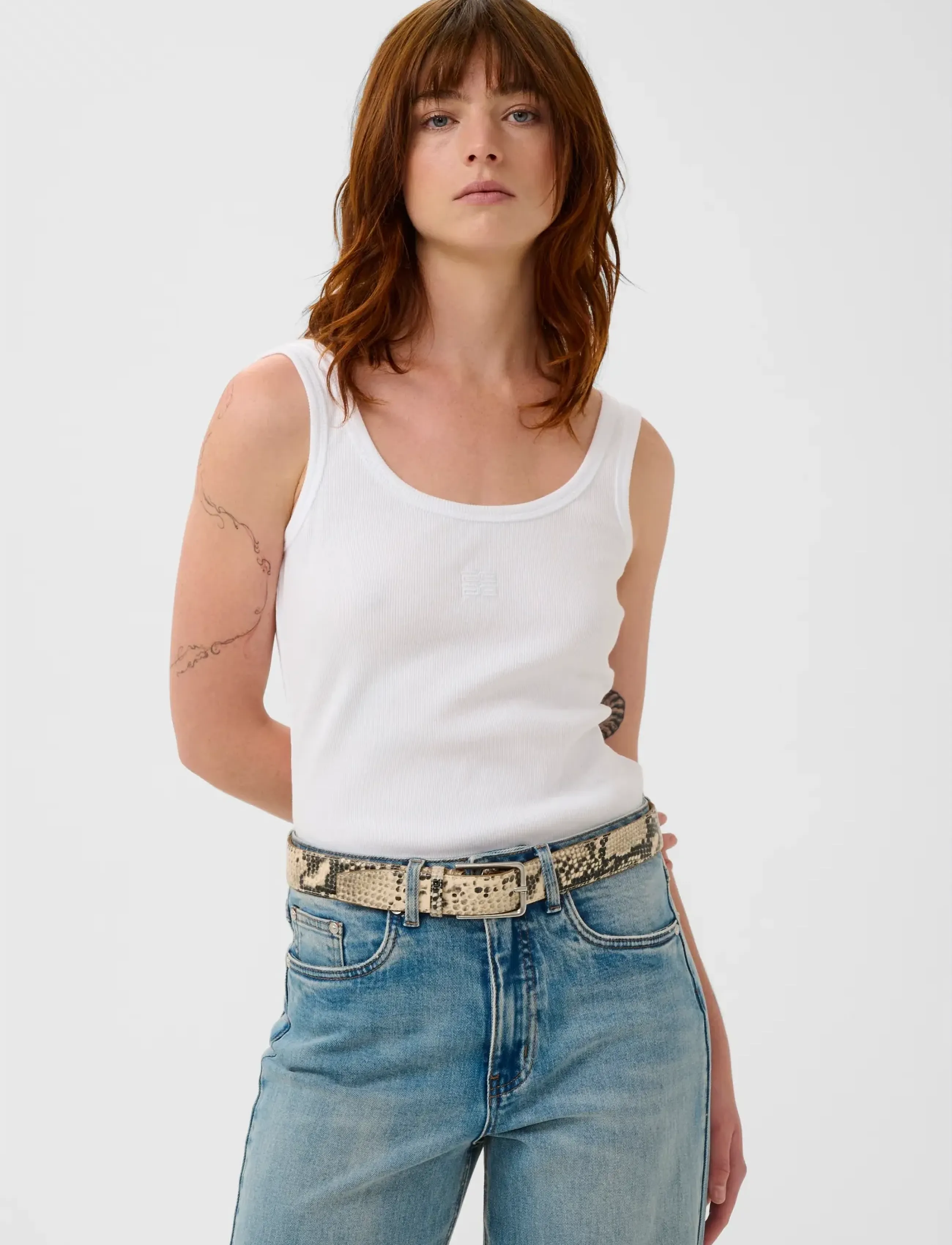 Gestuz GZdrew logo top 2.0 - T-shirts & Toppar - BRIGHT WHITE / white