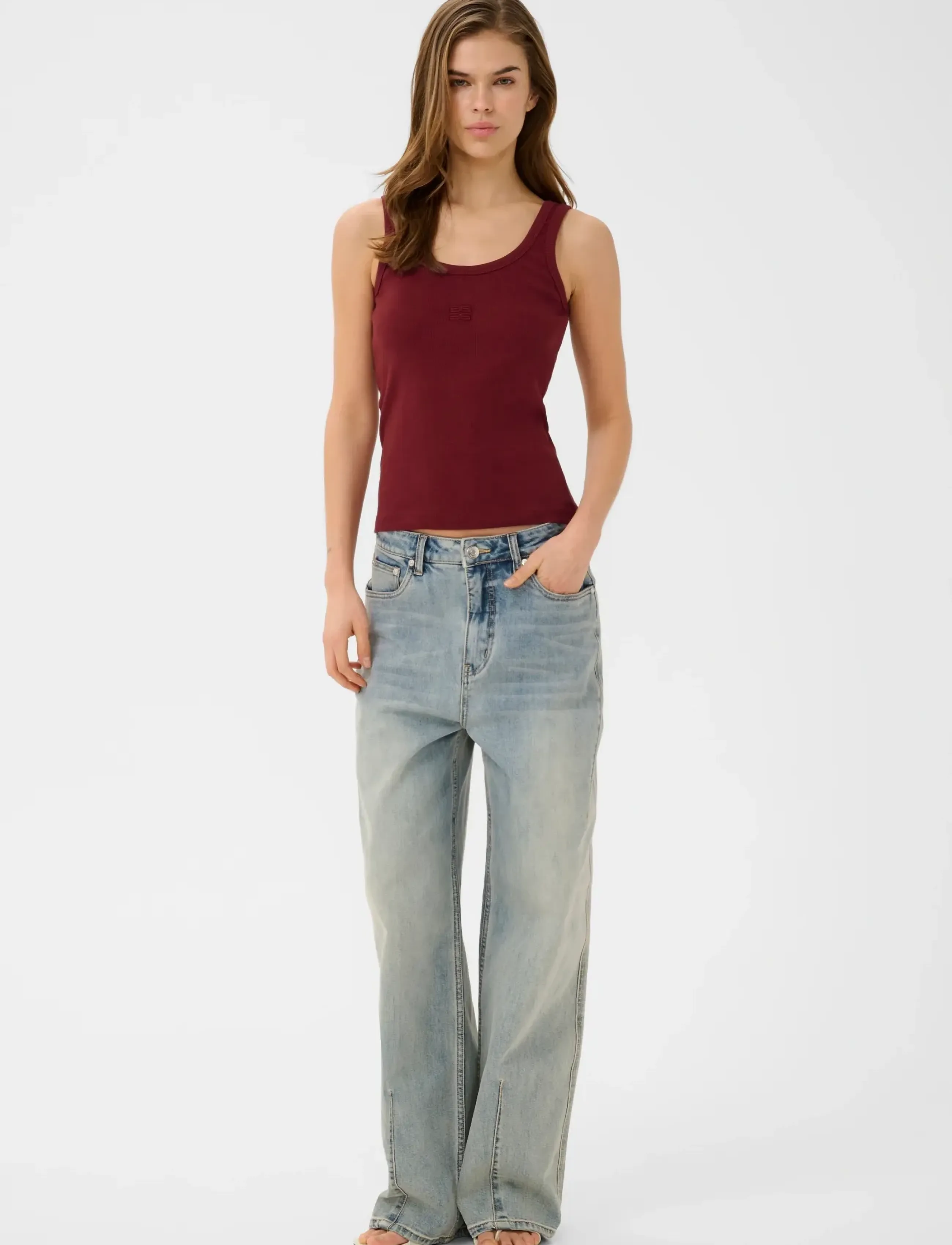 Gestuz - GZdrew logo top 2.0 - sleeveless tops - cabernet - 3