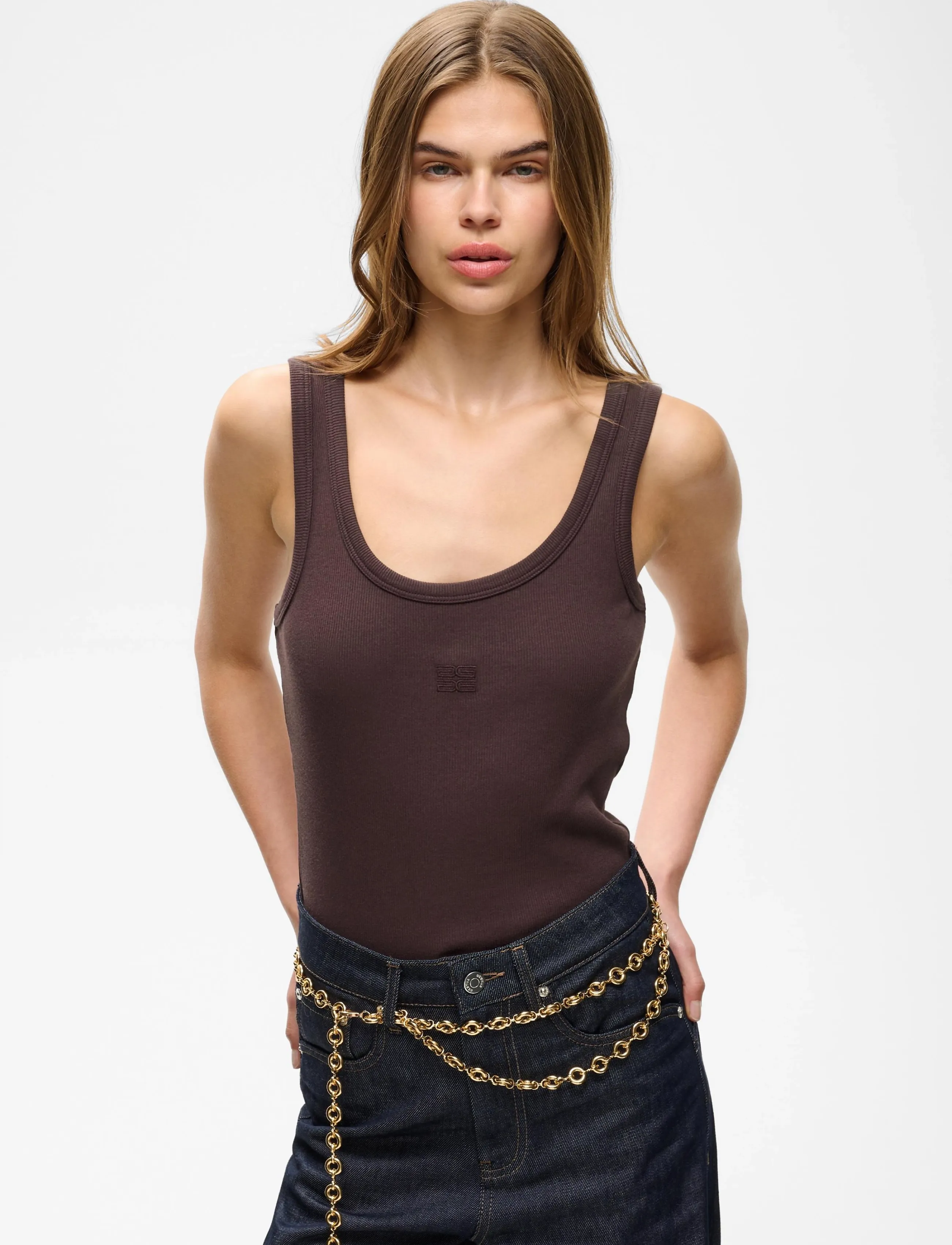 Gestuz - GZdrew logo top 2.0 - linnen - deep plum - 2
