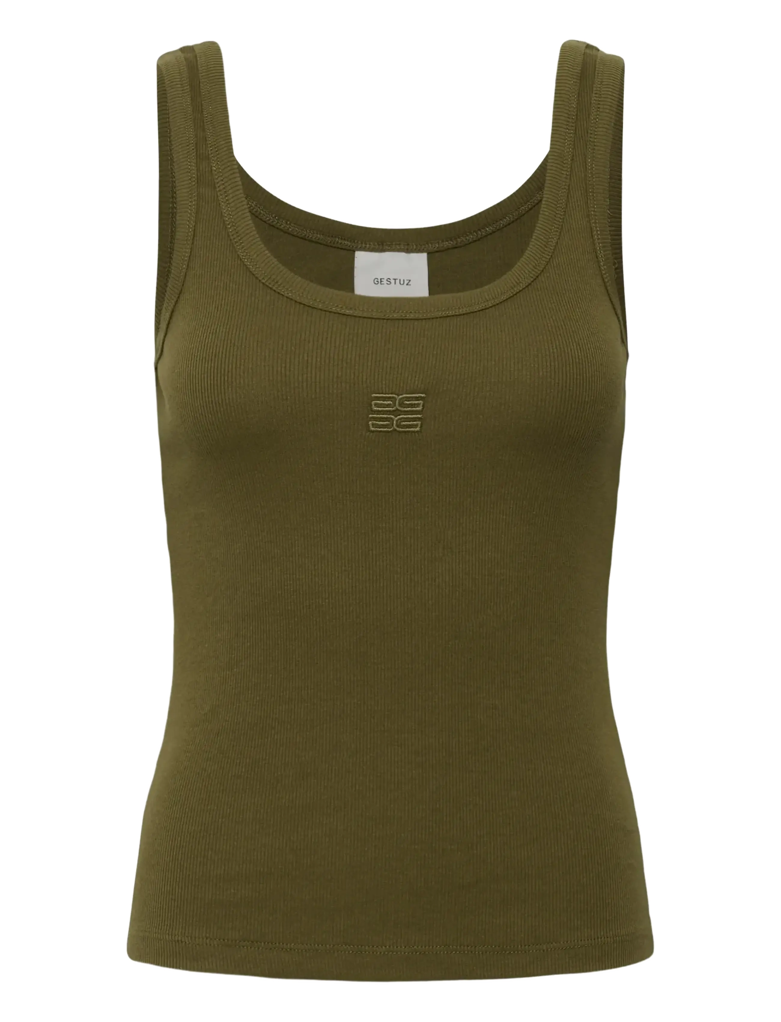 Gestuz GZdrew logo top 2.0 - T-Shirts & Tops - MILITARY OLIVE / khaki/green