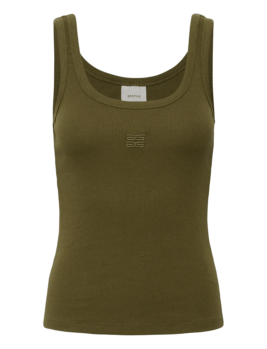 Gestuz - GZdrew logo top 2.0 - varrukateta topid - military olive - 1