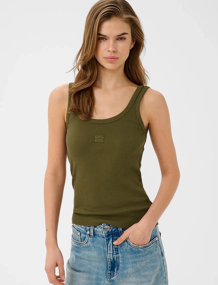 Gestuz - GZdrew logo top 2.0 - varrukateta topid - military olive - 0
