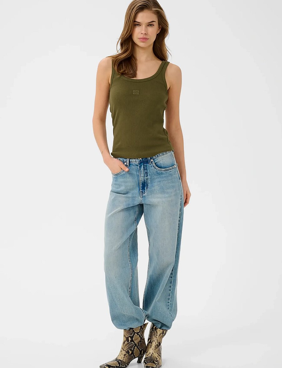 Gestuz - GZdrew logo top 2.0 - varrukateta topid - military olive - 3