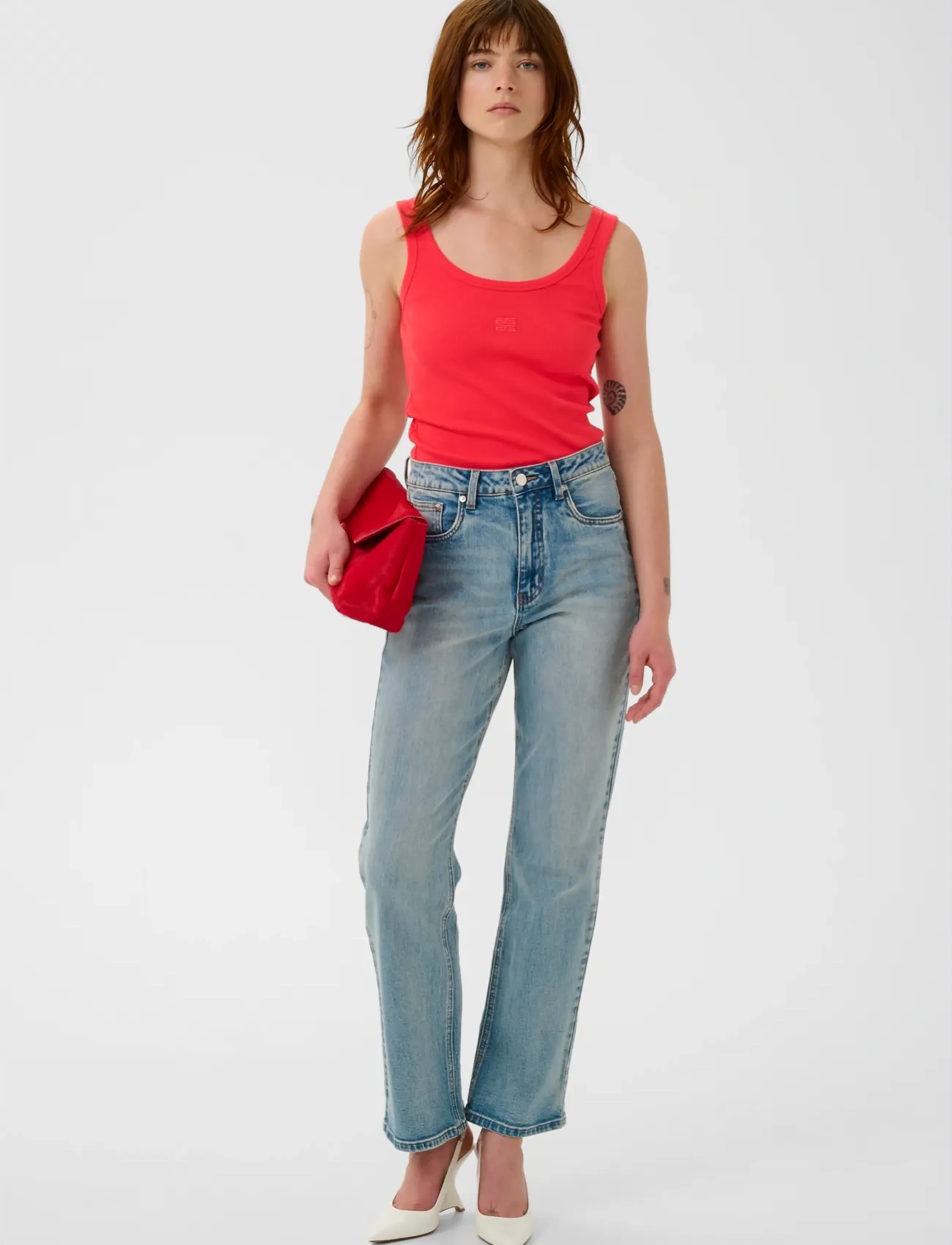 Gestuz - GZdrew logo top 2.0 - hihattomat topit - tomato - 3