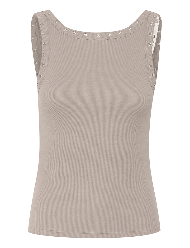 Gestuz - GZdrew reversible eyelet top - linnen - rock ridge - 1