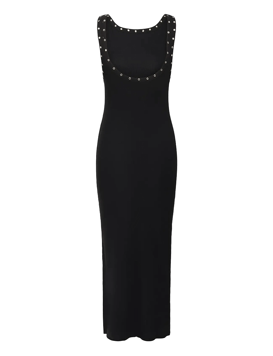 Gestuz - GZdrew reversible eyelet dress - t-shirt-kleider - black - 2