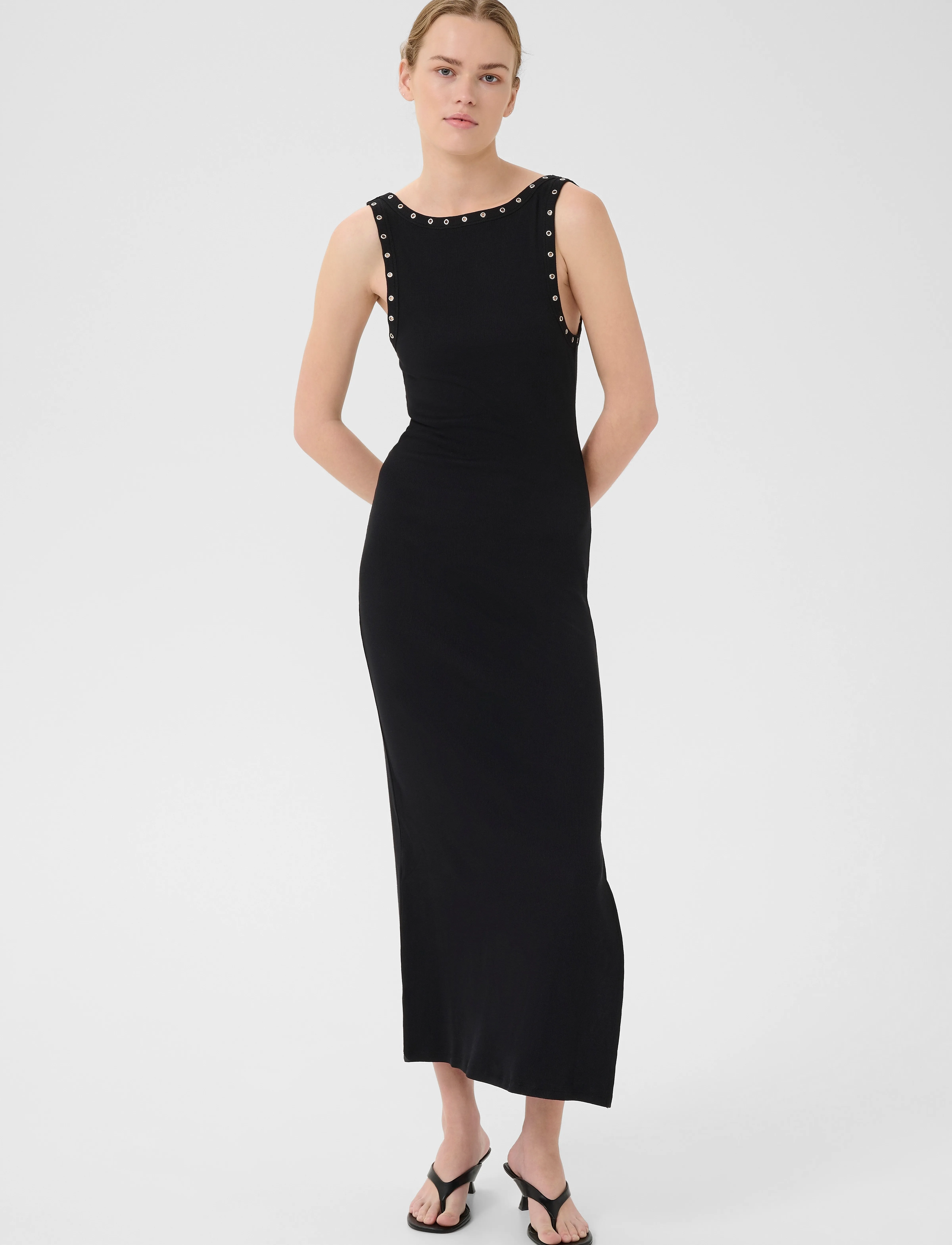 Gestuz GZdrew reversible eyelet dress - Kleider - BLACK / black