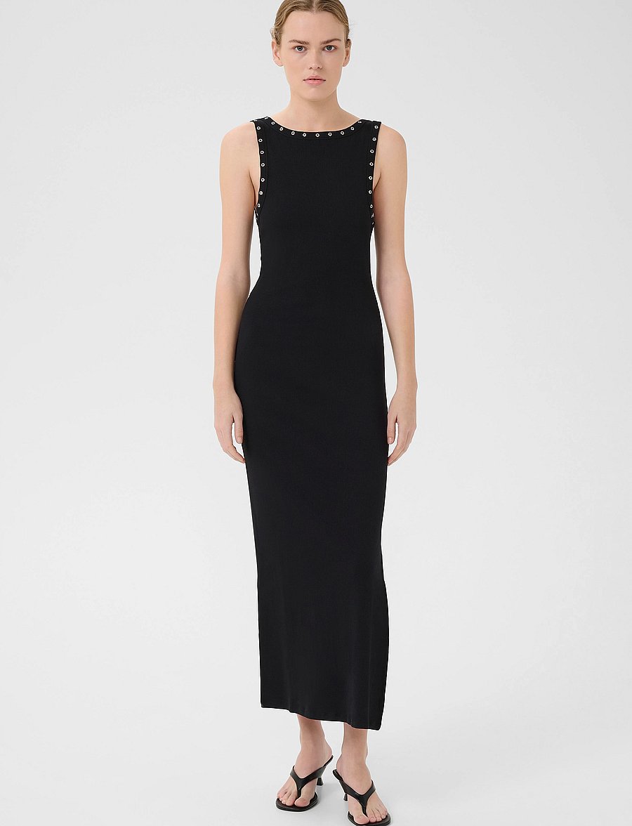 Gestuz - GZdrew reversible eyelet dress - t-shirt-kleider - black - 3