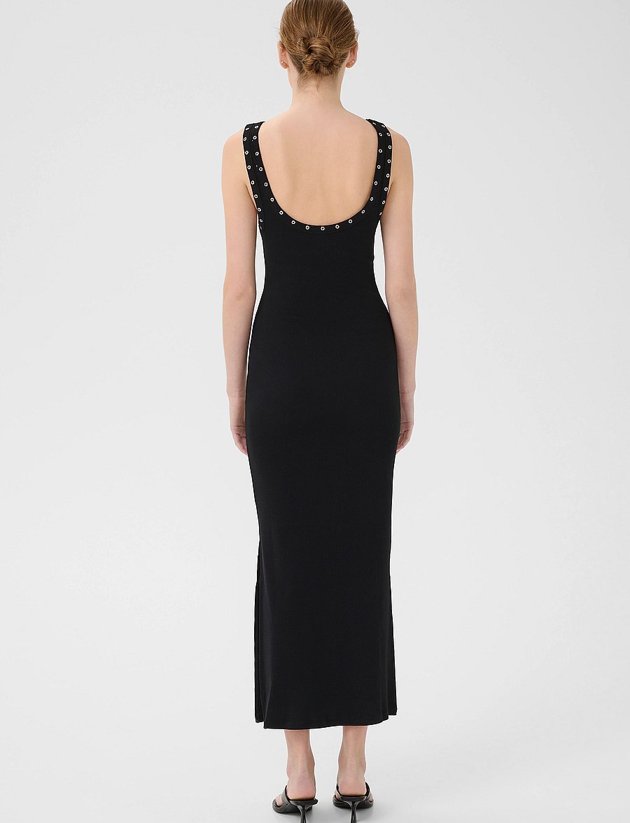 Gestuz - GZdrew reversible eyelet dress - t-shirt-kleider - black - 4