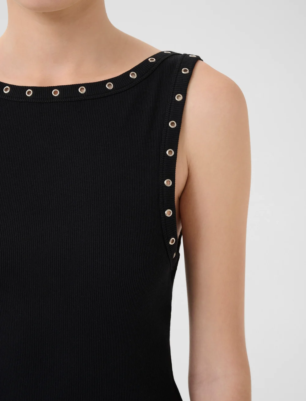 Gestuz - GZdrew reversible eyelet dress - t-shirtklänningar - black - 5