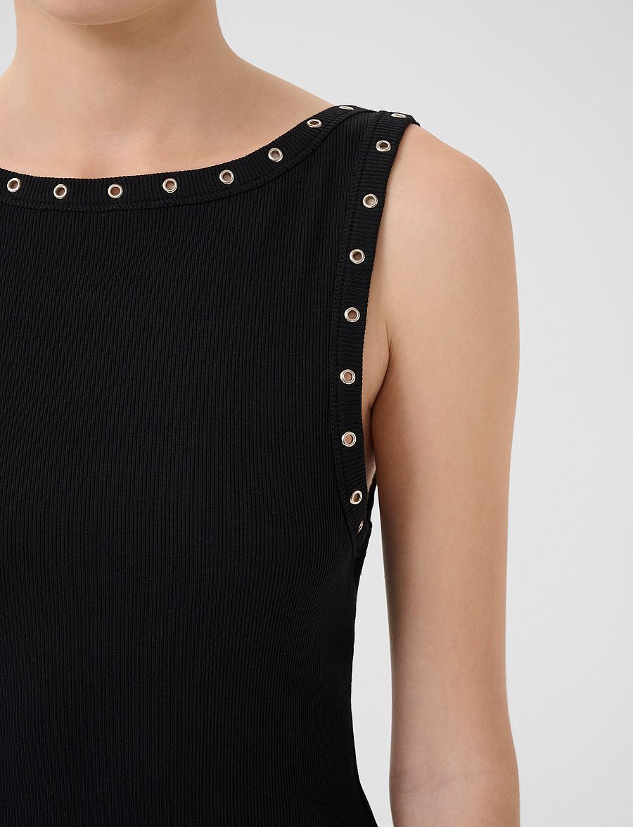 Gestuz - GZdrew reversible eyelet dress - t-shirt-kleider - black - 5