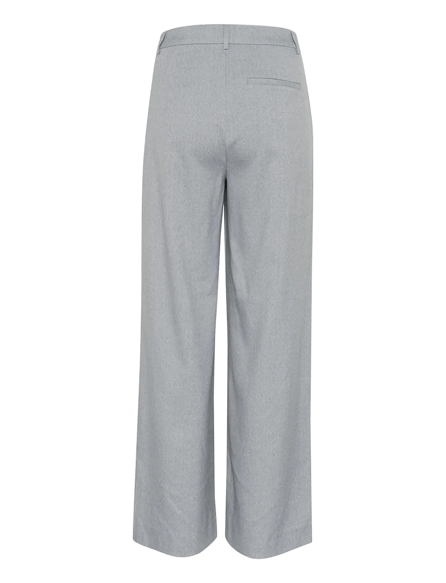 Gestuz - GZpaulia melange MW wide pants - greyblue melange - 2