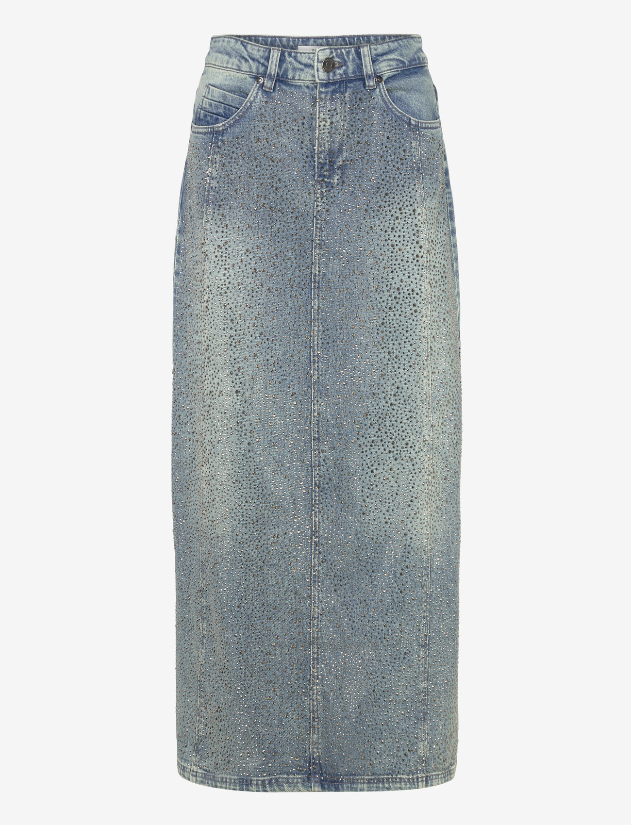 Gestuz - GZzorah MW long skirt - denimnederdele - mid blue washed - 0