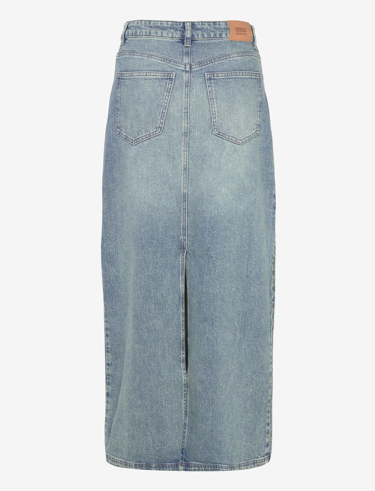 Gestuz - GZzorah MW long skirt - denimnederdele - mid blue washed - 1